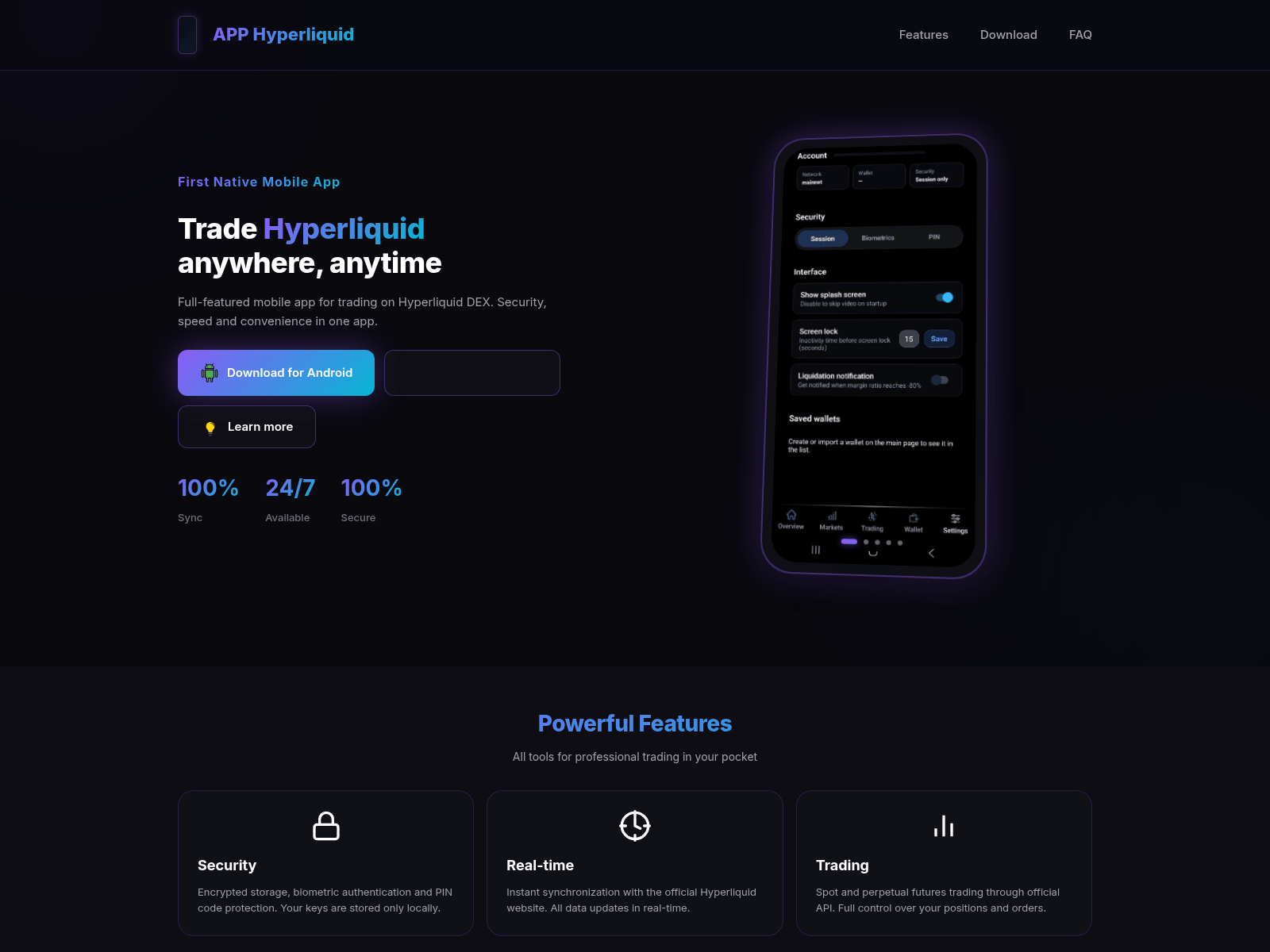 Screenshot of hyperliquid-mobile.xyz