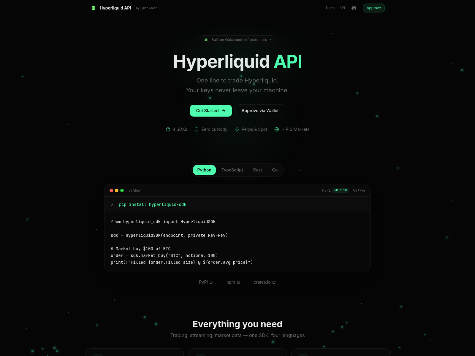 Screenshot of hyperliquidapi.com