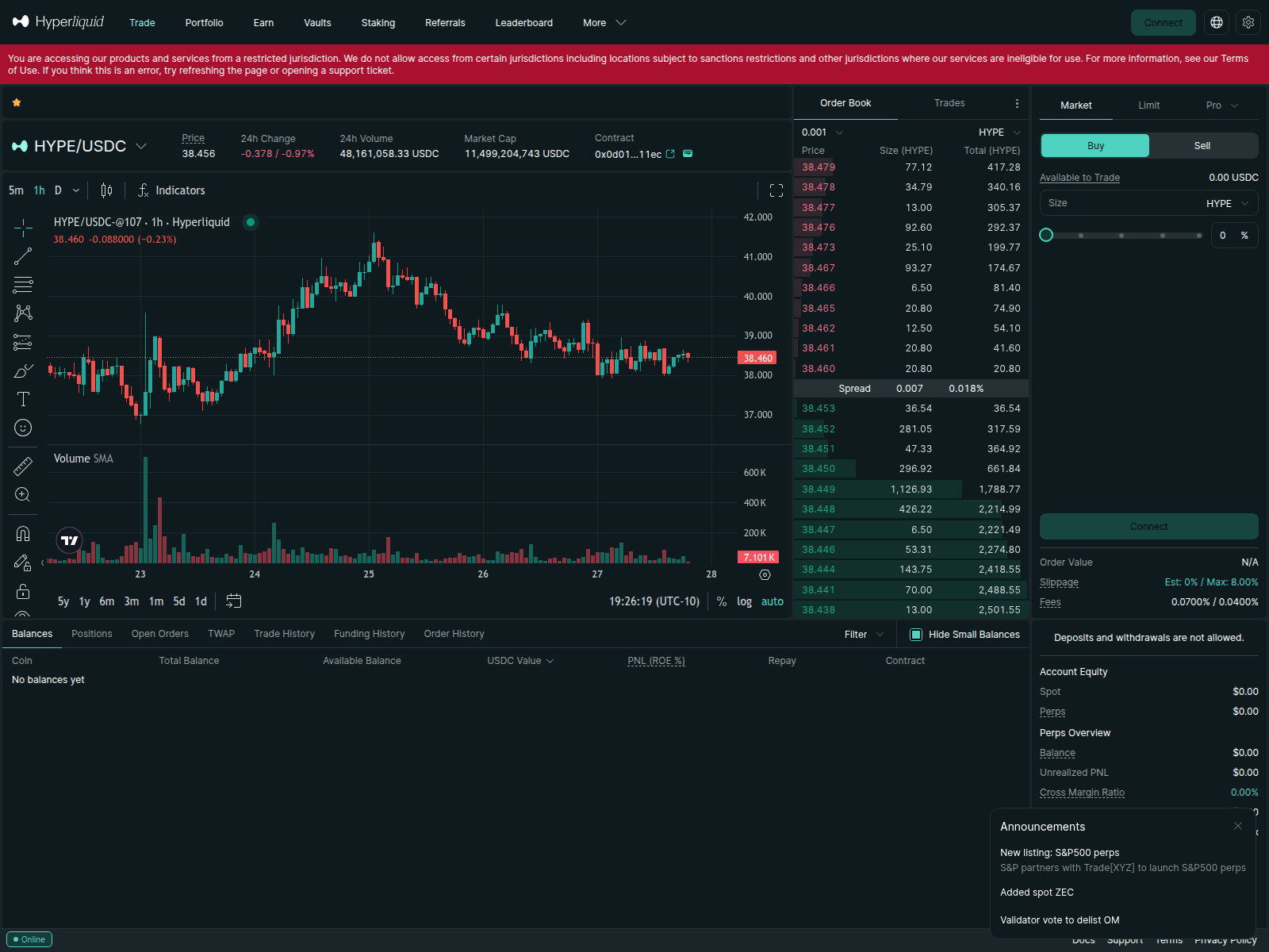 Screenshot of hyperliquiddex.xyz