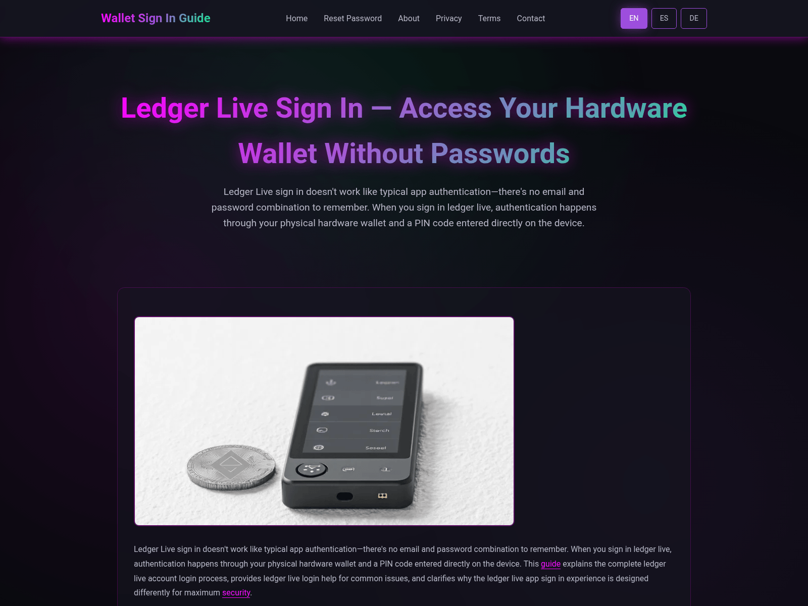 Screenshot of ledger-live-signin.com