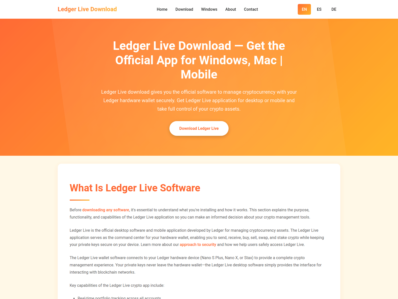 Screenshot of ledger-live-download-official.com