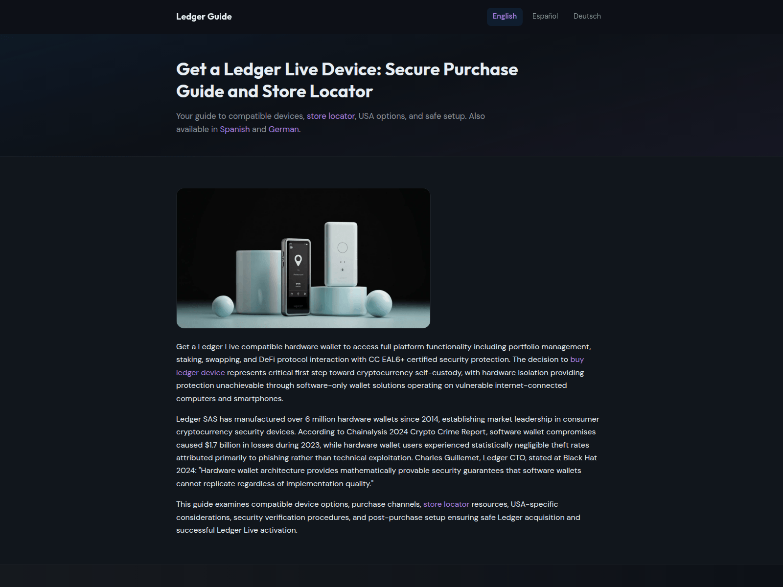 Screenshot of ledger-live-device.com