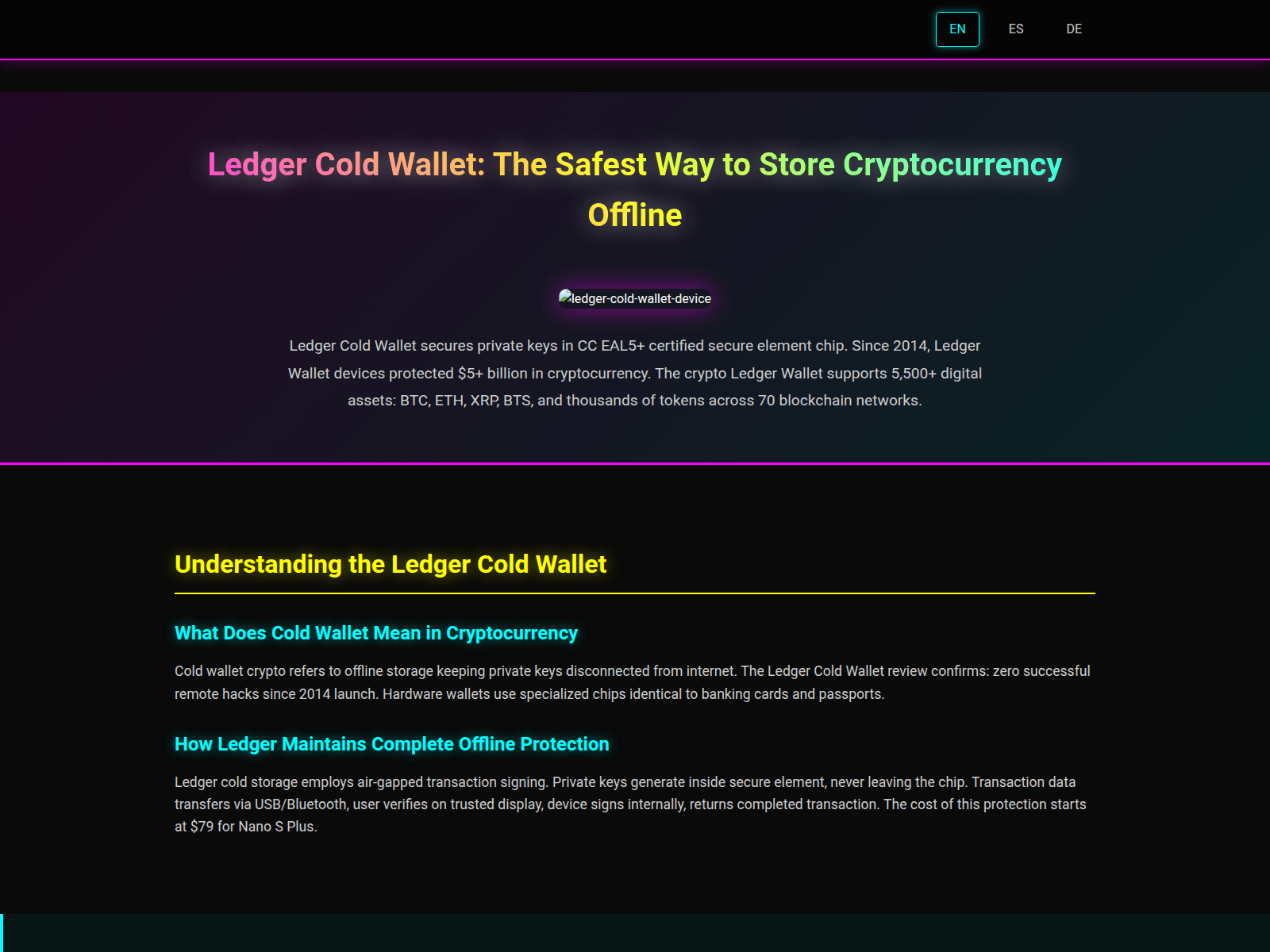 Screenshot of ledger-wallett.com