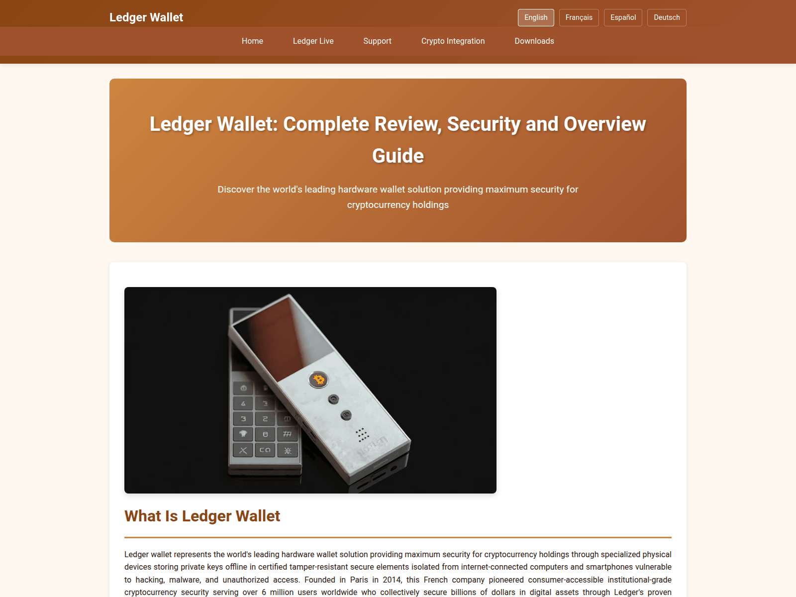 Screenshot of ledger-wallet-review.com
