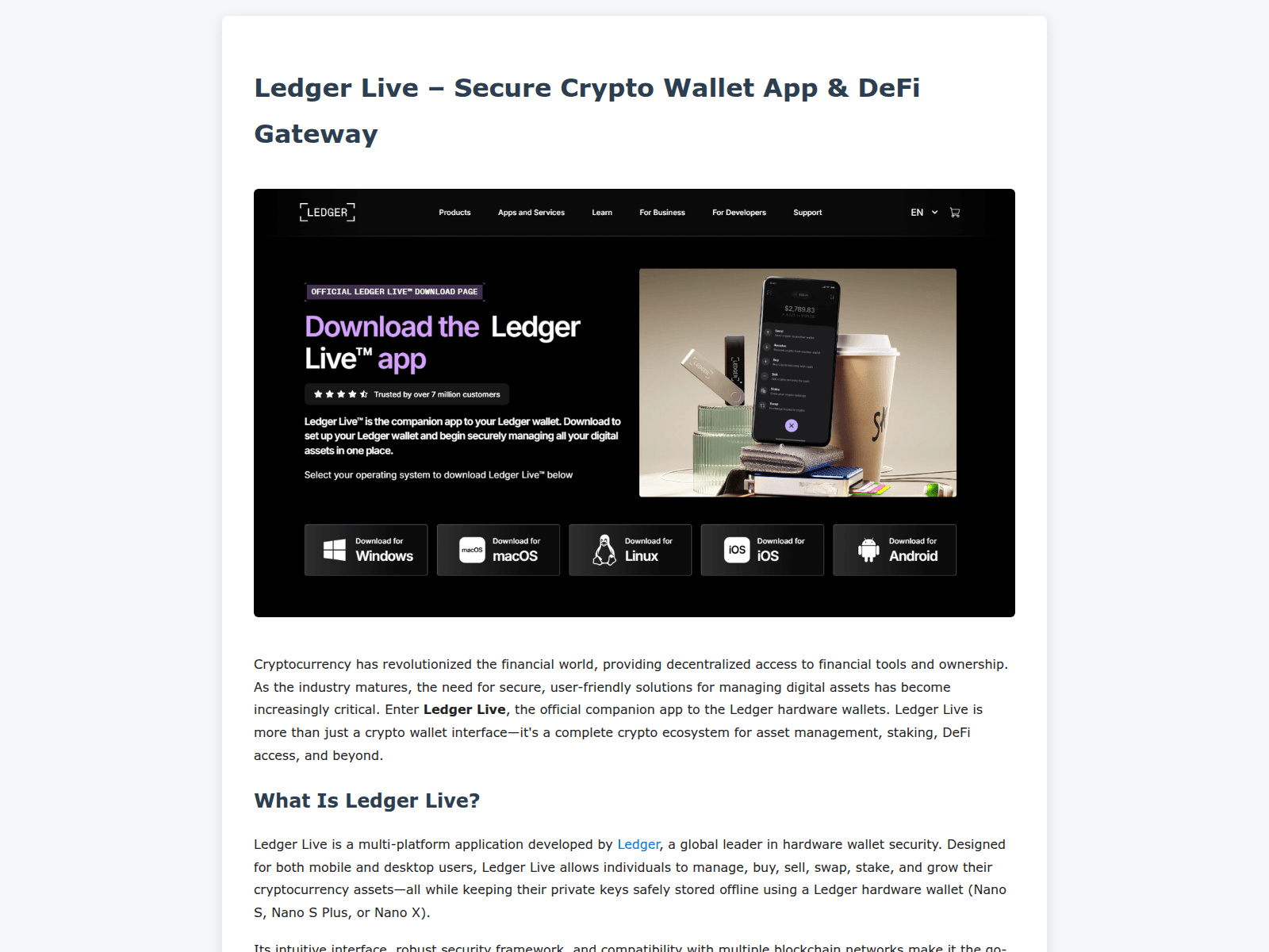 Screenshot of explore-ledger-live-helps.pages.dev
