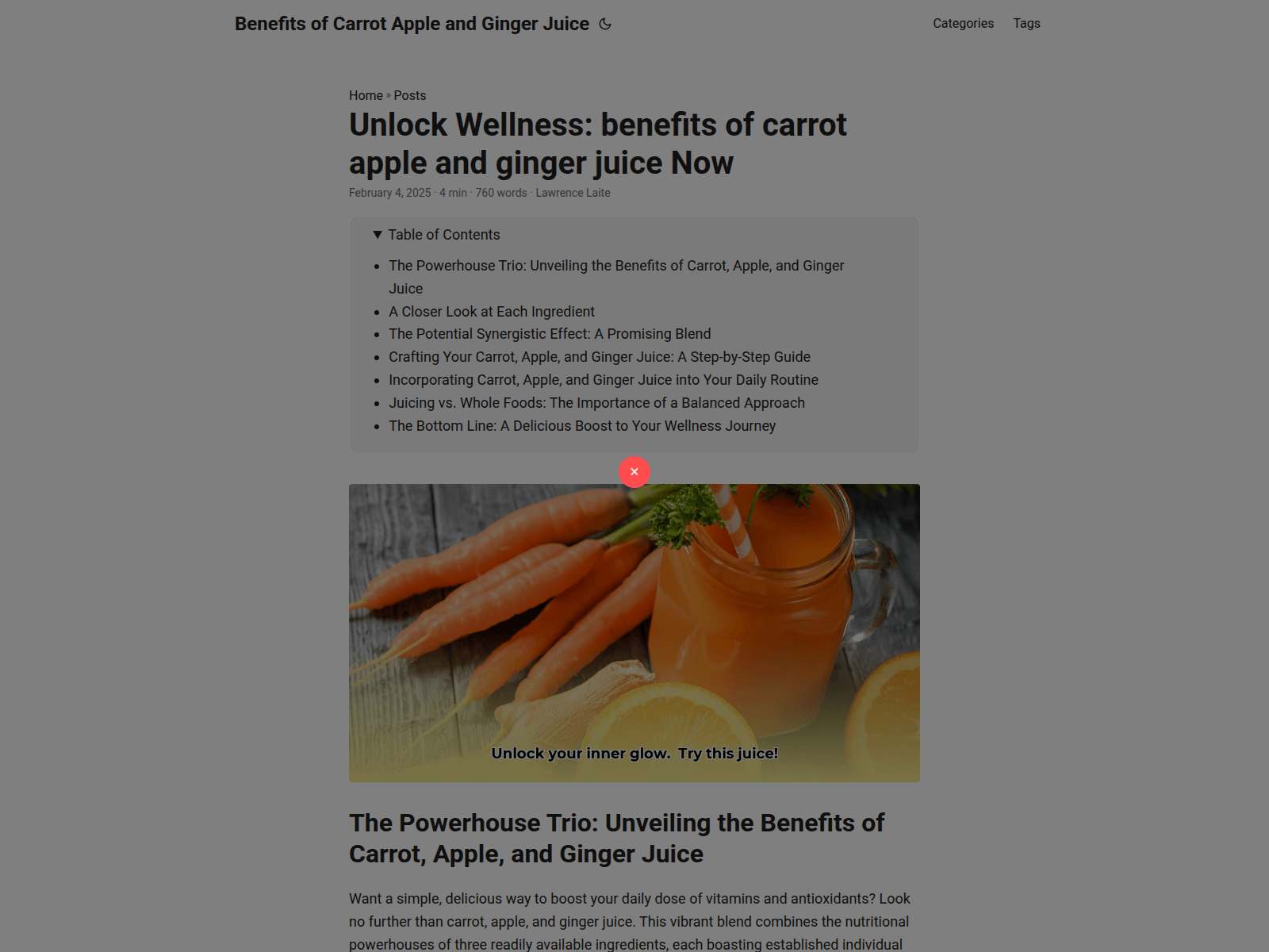 Screenshot of benefits-of-carrot-apple-and-ginger-juice.pages.dev