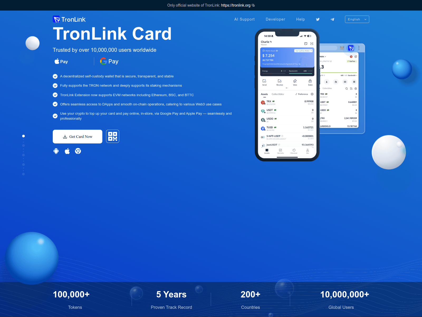 Screenshot of tronlinkcard.org