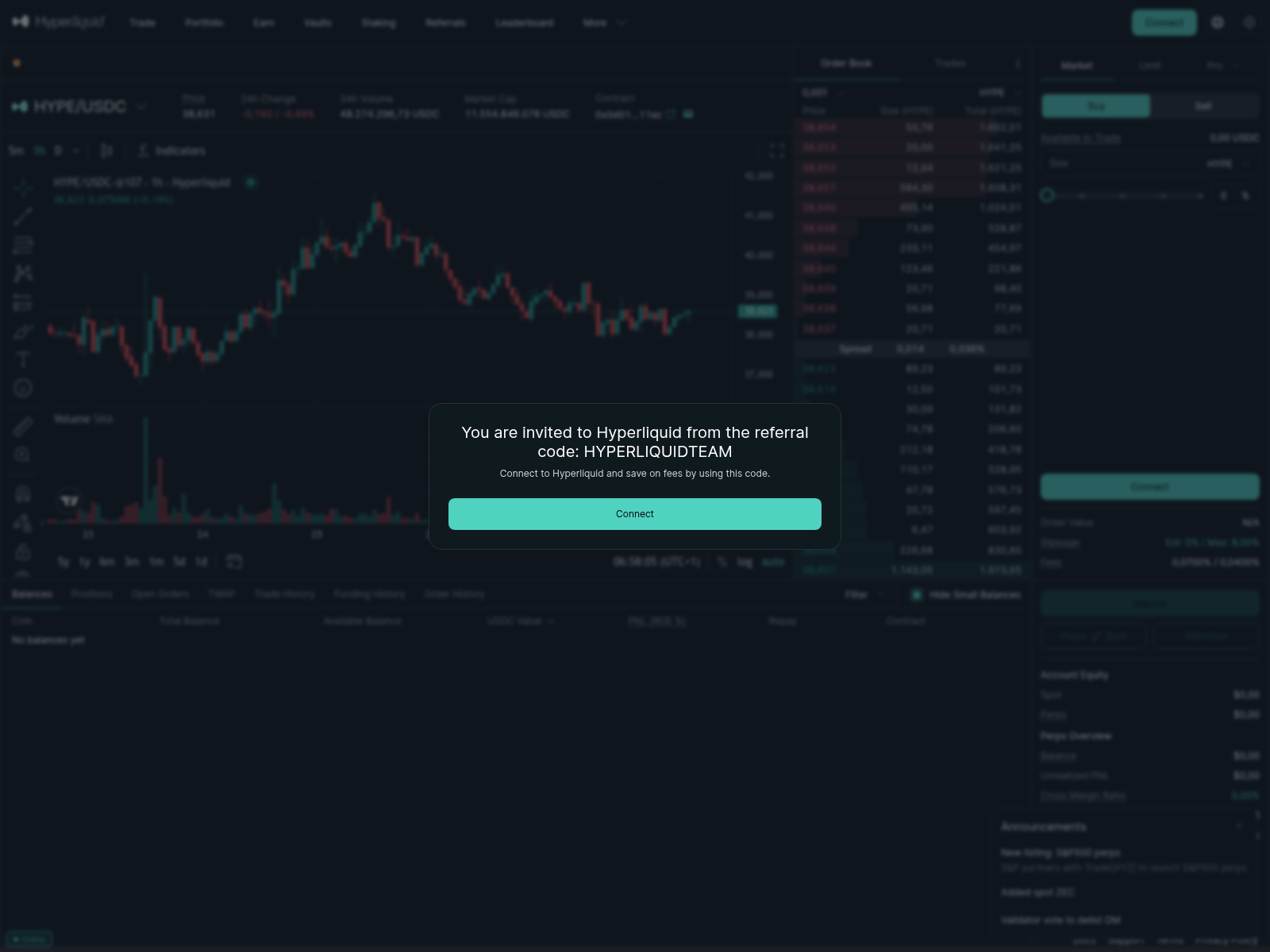 Screenshot of uyperliquid.xyz