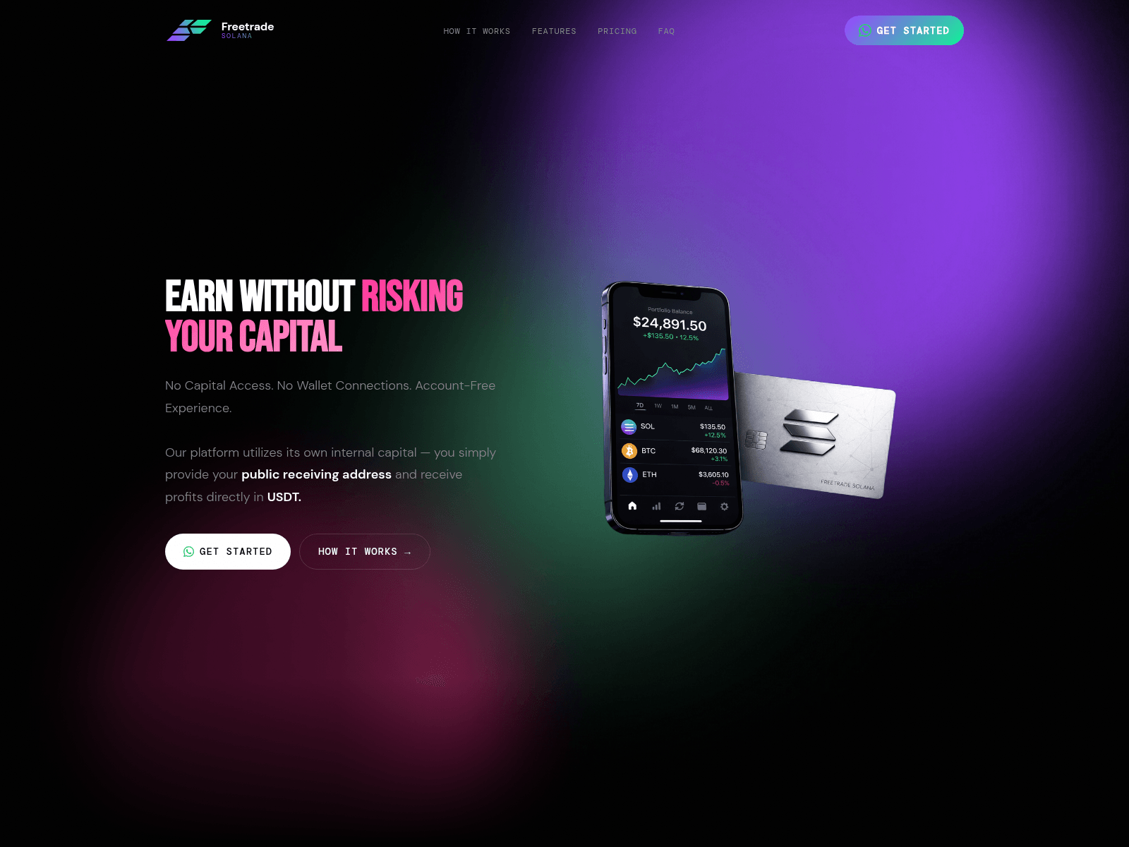 Screenshot of www.freetradesolana.io