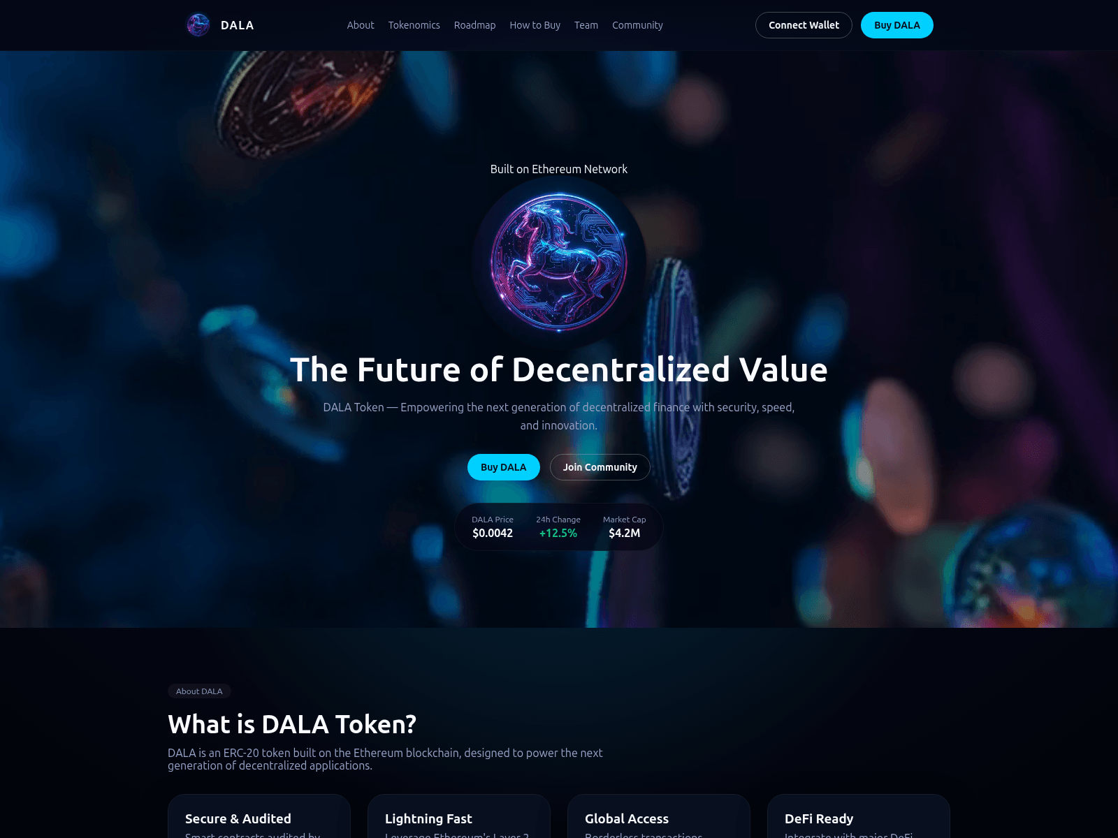 Screenshot of dalacoin.com