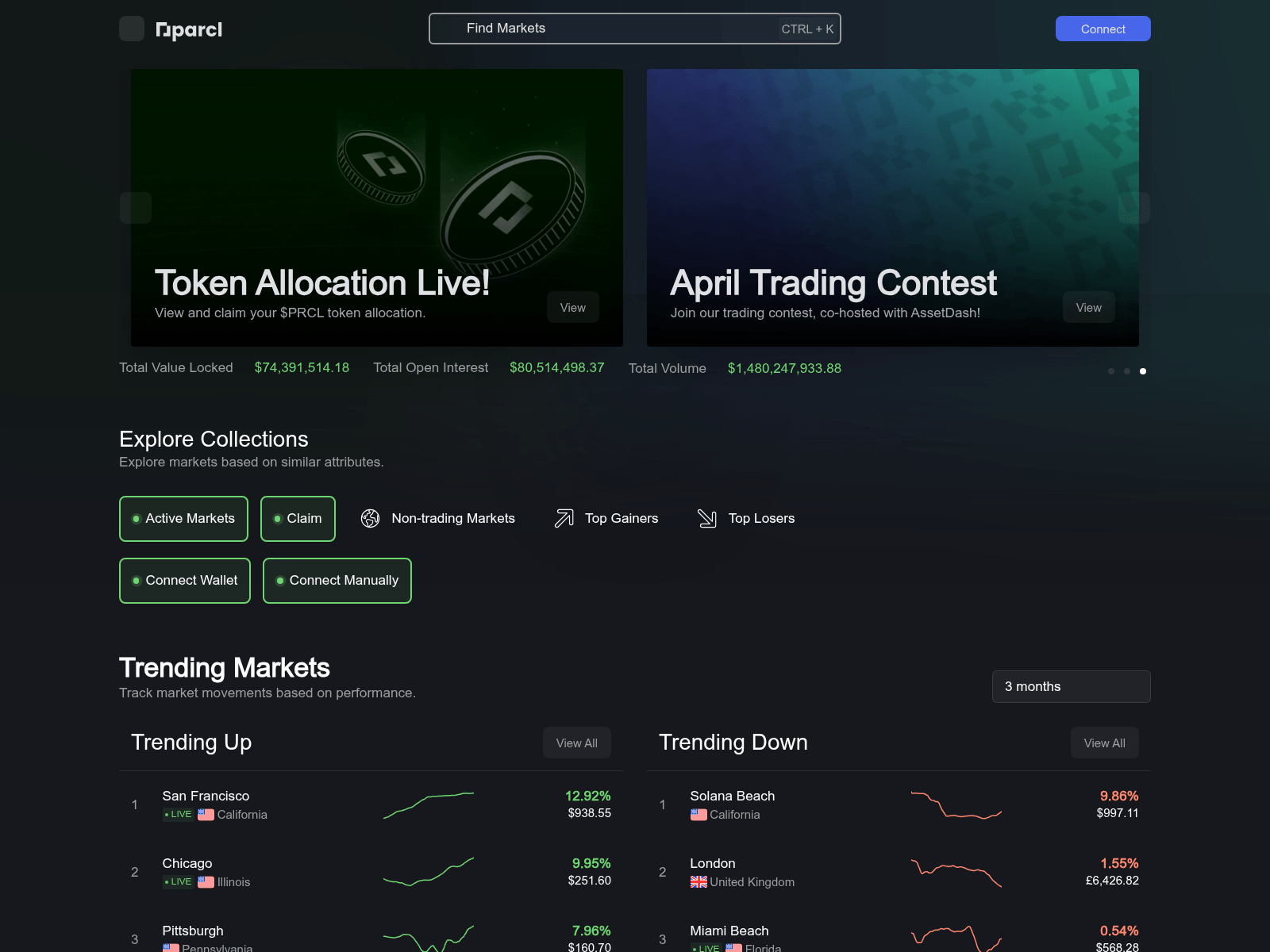 Screenshot of app-parcl.pages.dev