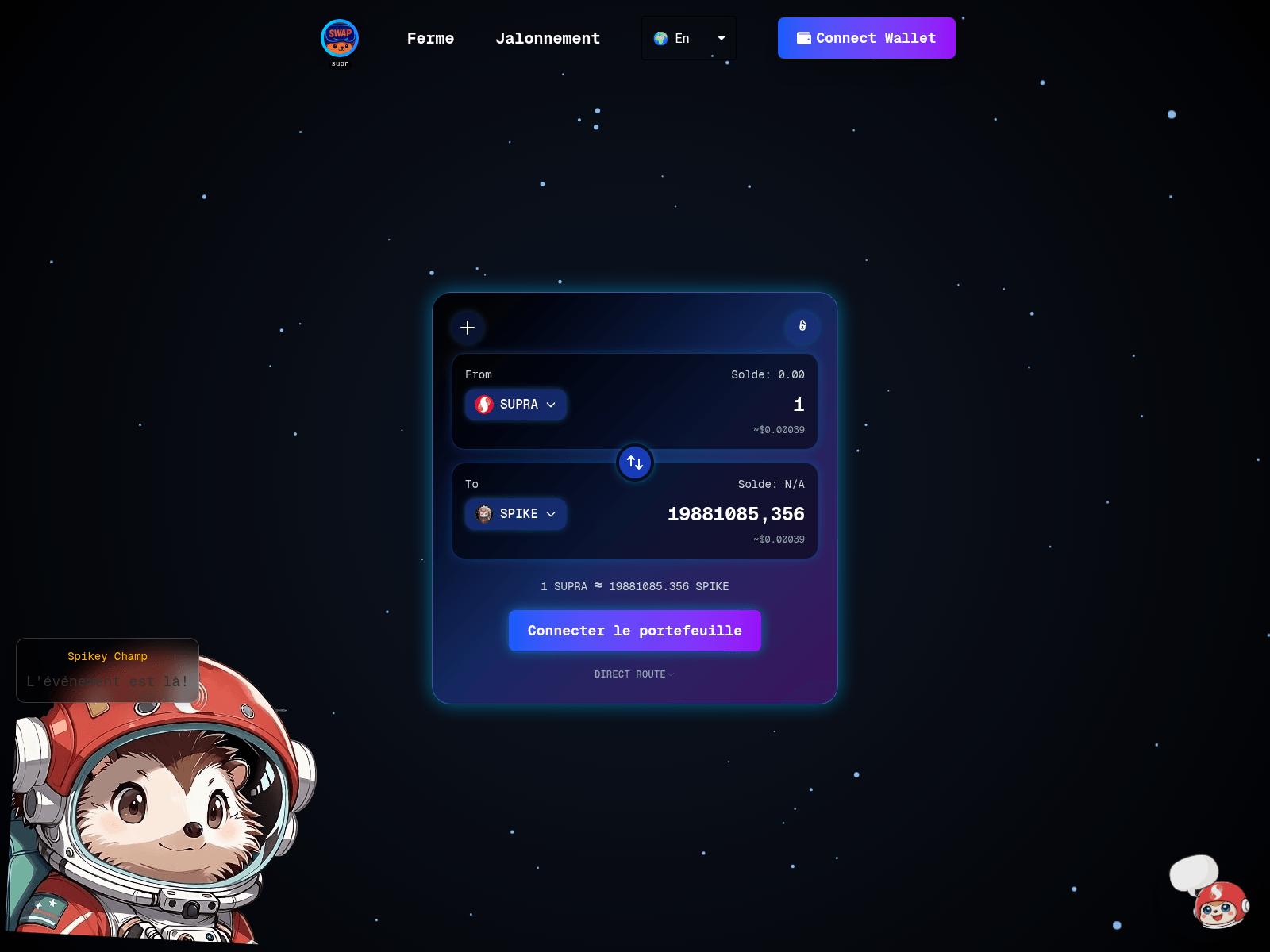 Forensic screenshot of swap.spikey.fun