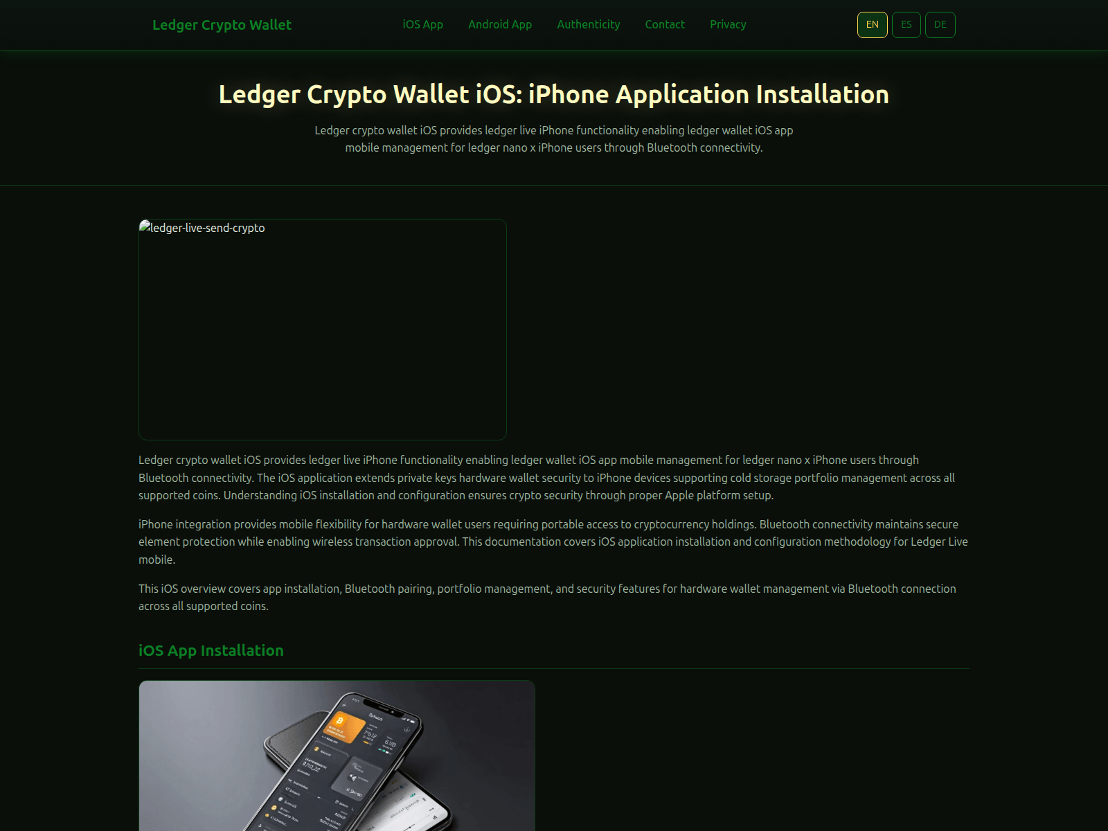 Forensic screenshot of ledger-crypto-wallet-ios.com