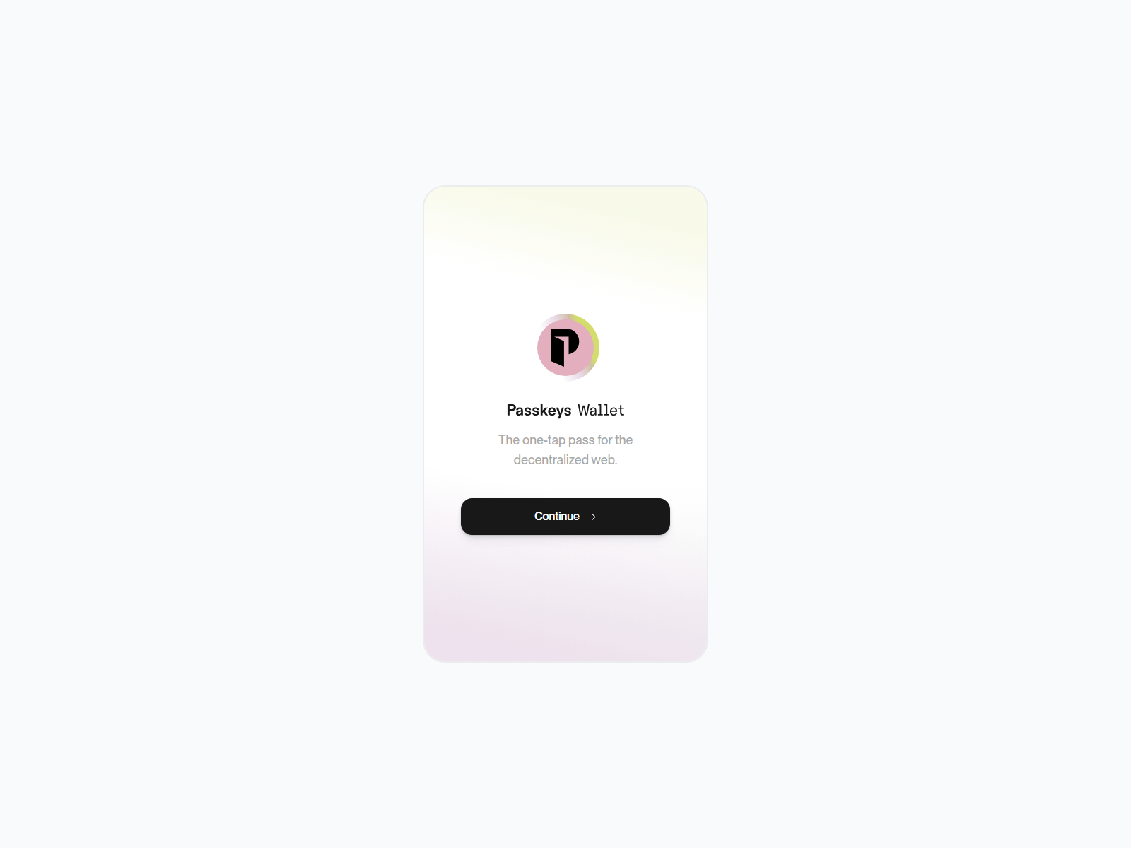Screenshot of passkeys-wallet-standalone.pages.dev