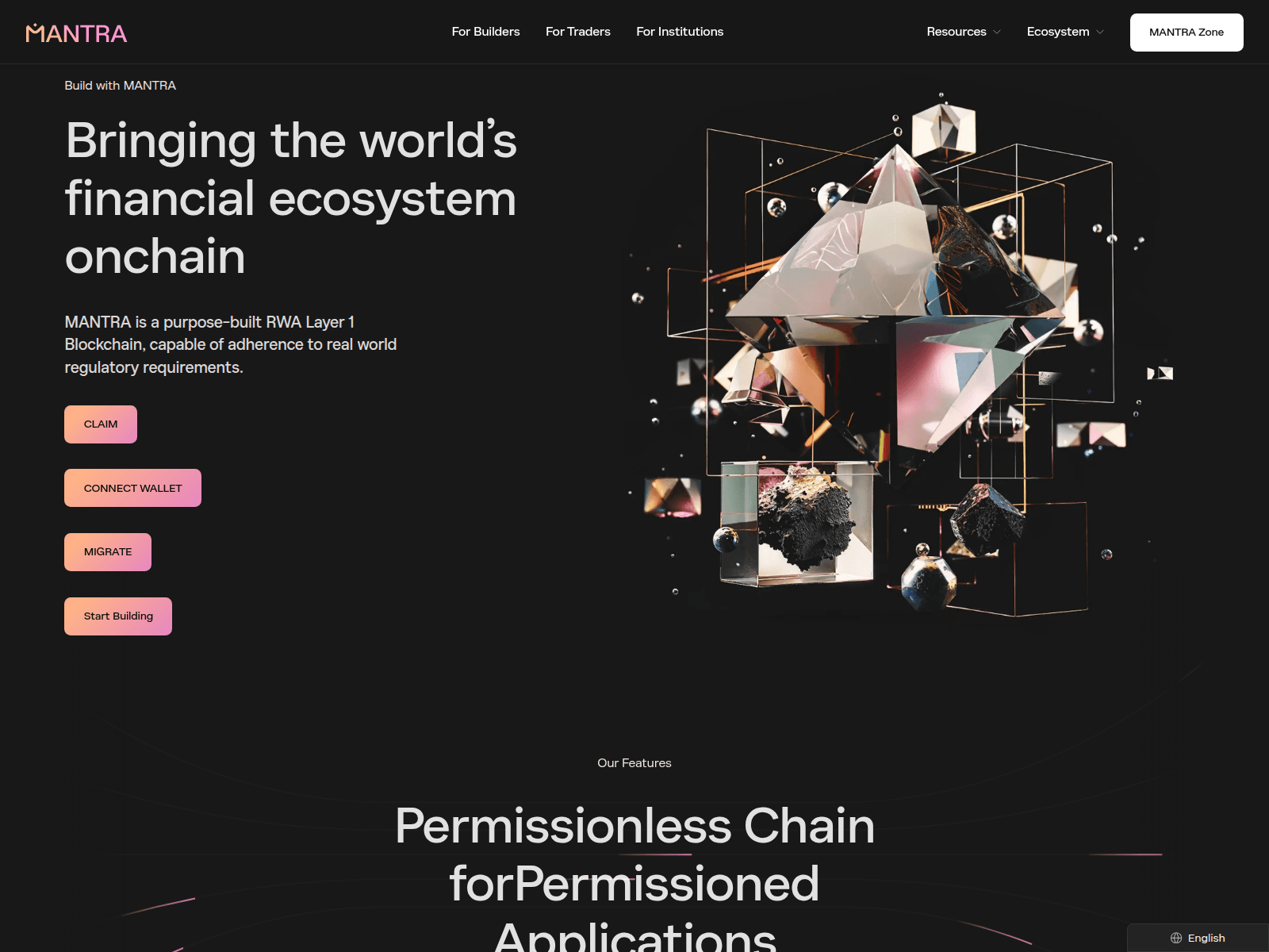 Screenshot of mantrachain-claim.pages.dev