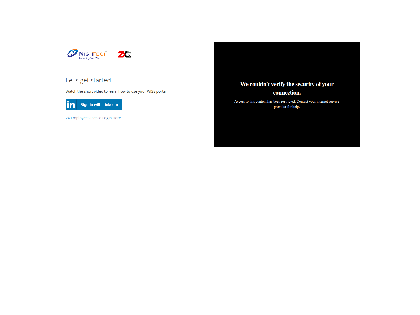 Screenshot of nishtech.wise-portal.com