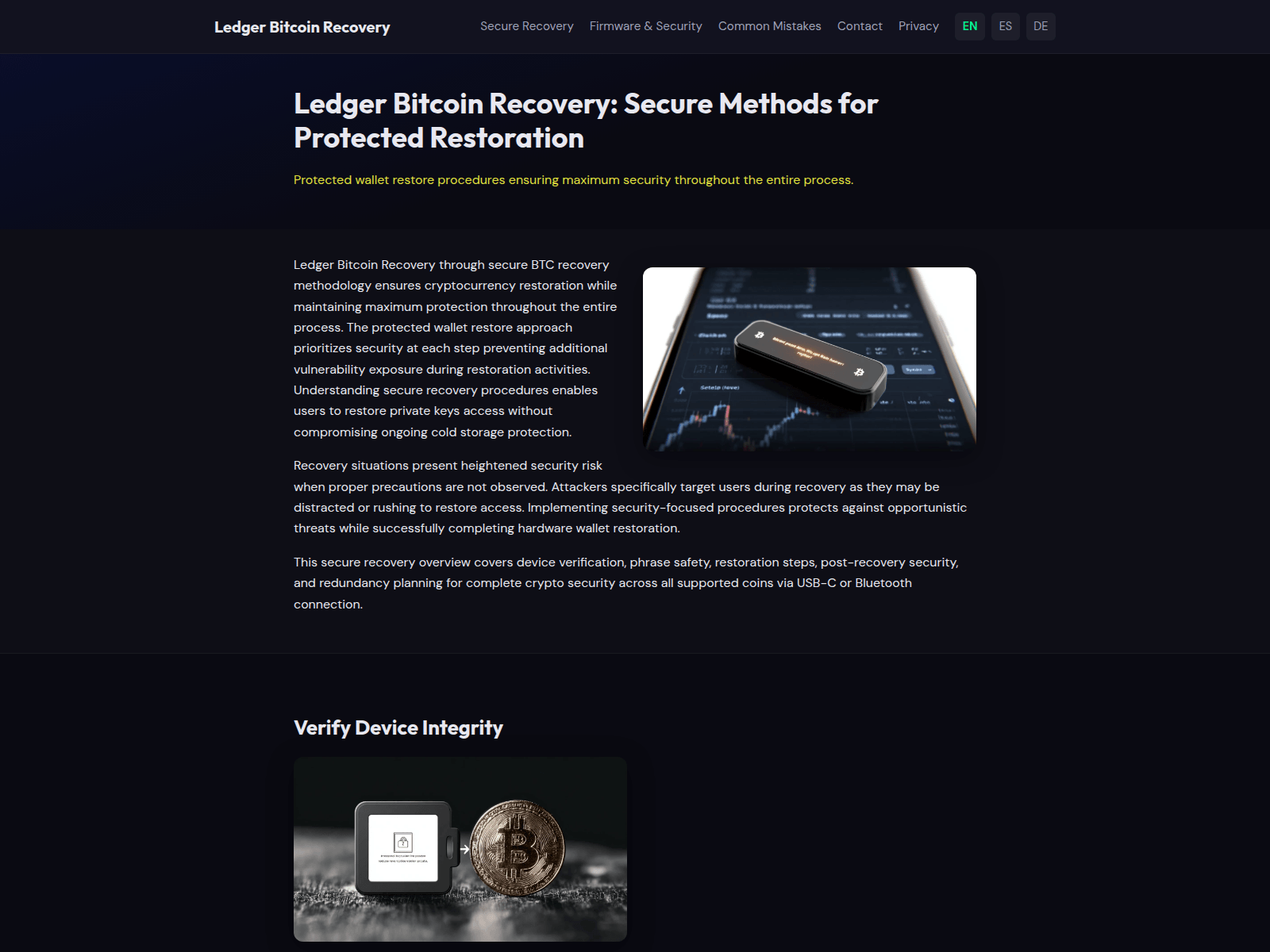 Forensic screenshot of bitcoin-ledger-recover.org