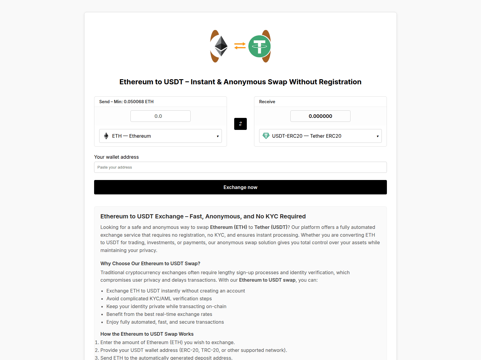 Forensic screenshot of eth-to-usdt.com