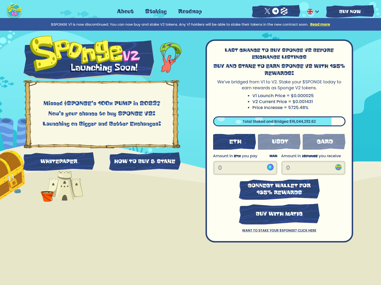 Forensic screenshot of spongetoken-xyz.pages.dev