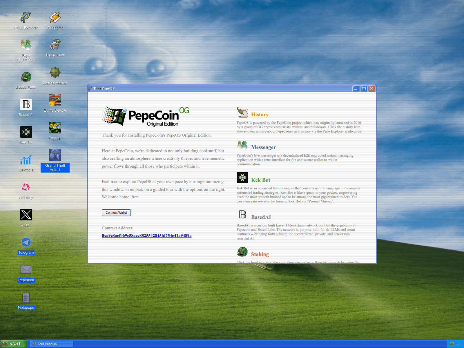 Forensic screenshot of ai-pepedoge.pages.dev