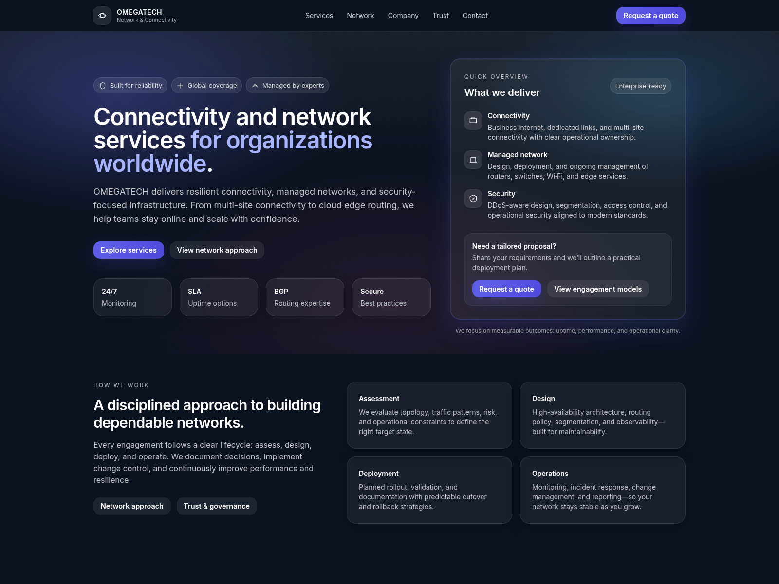 Screenshot of omegatech.sc
