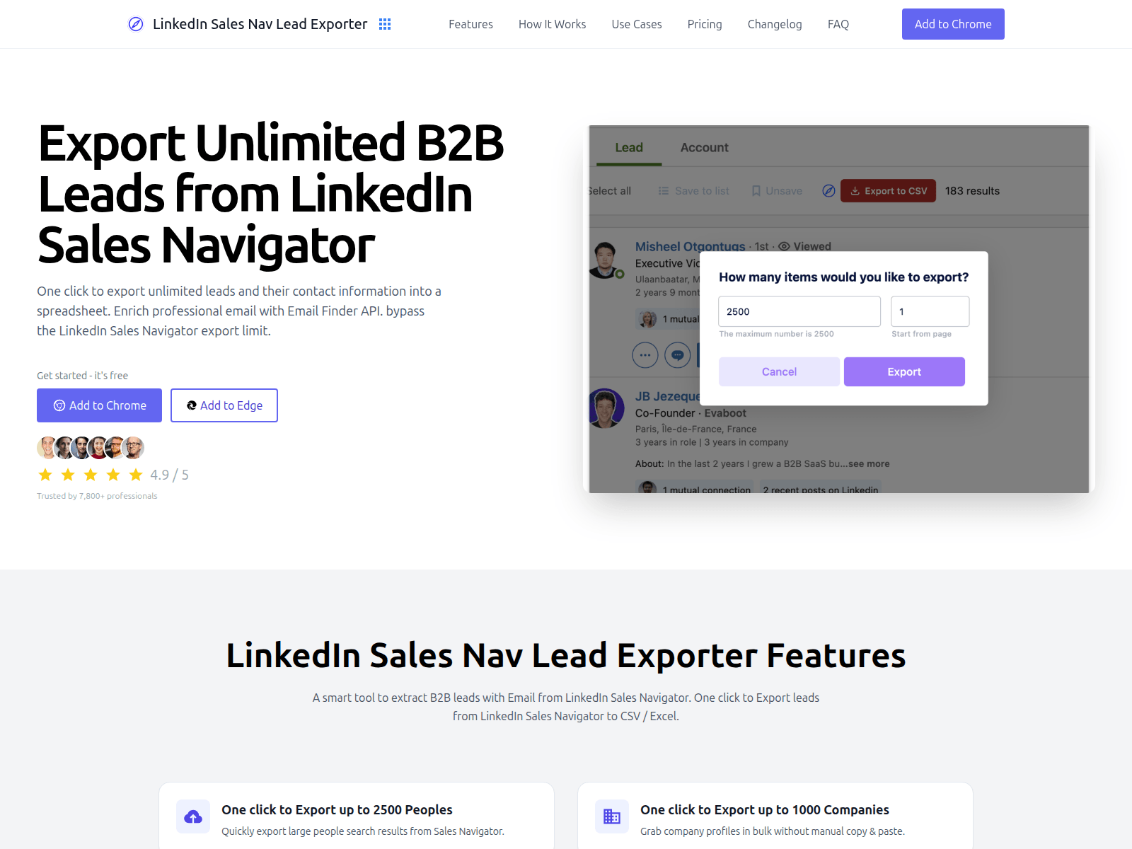 Forensic screenshot of page-linkedin-sales-nav-export.pages.dev