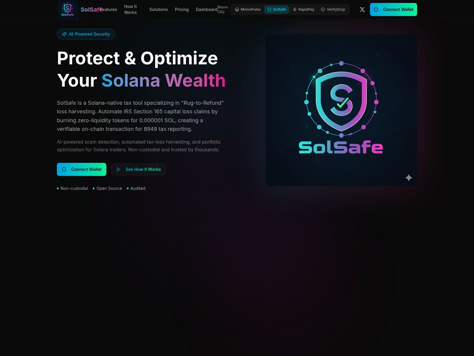 Forensic screenshot of app.getsolsafe.com