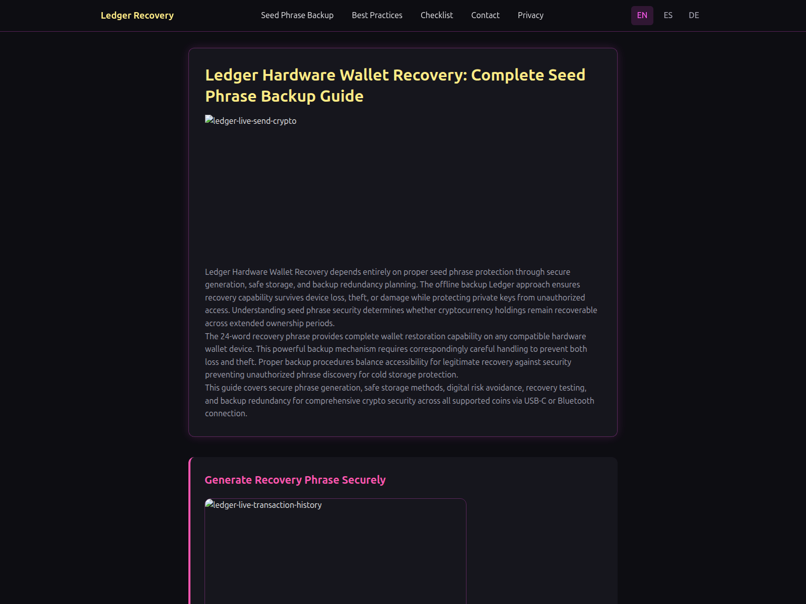 Screenshot of ledger-hardware-wallet-recovery.com