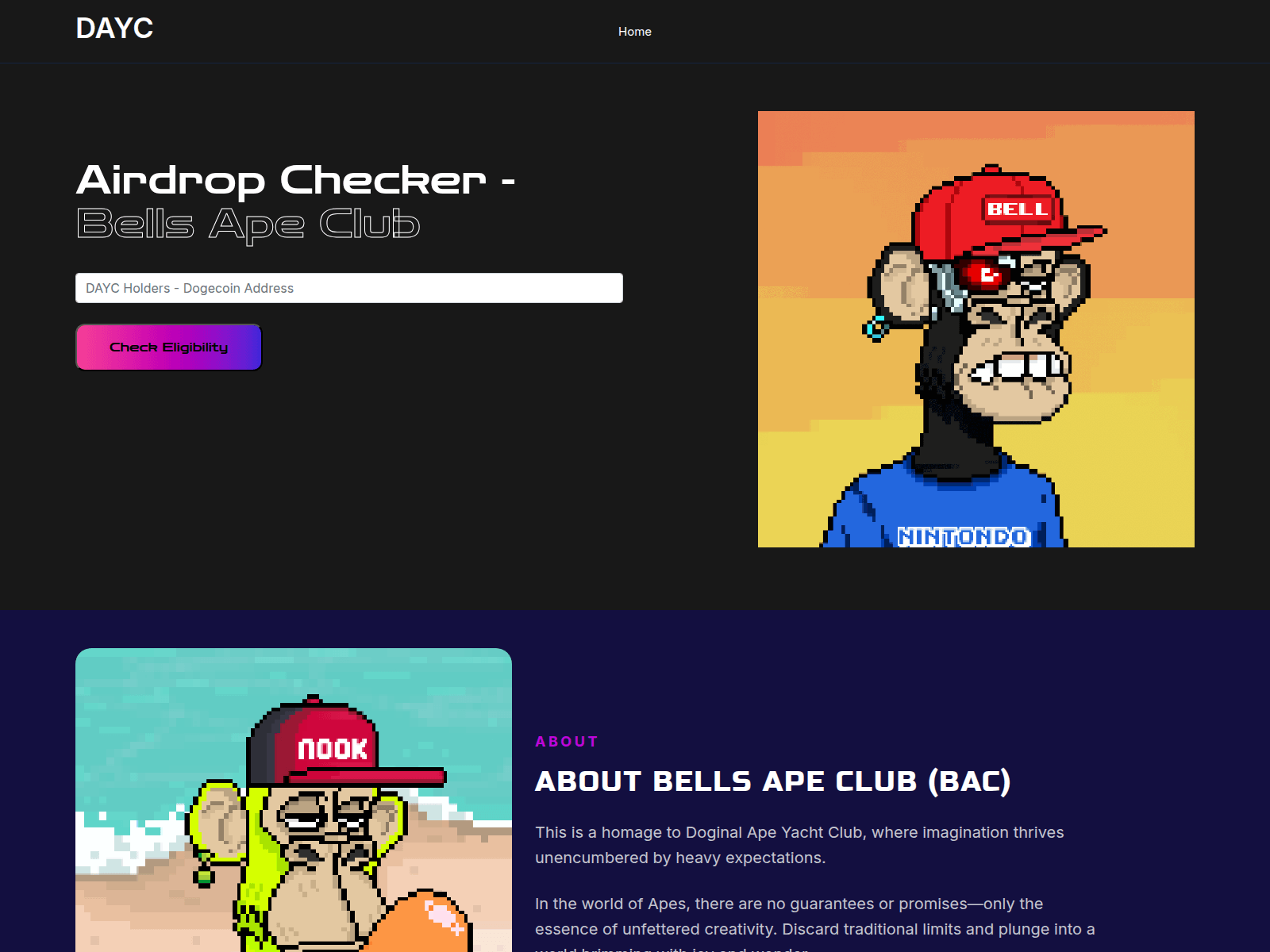 Screenshot of bells-ape-airdrop.pages.dev