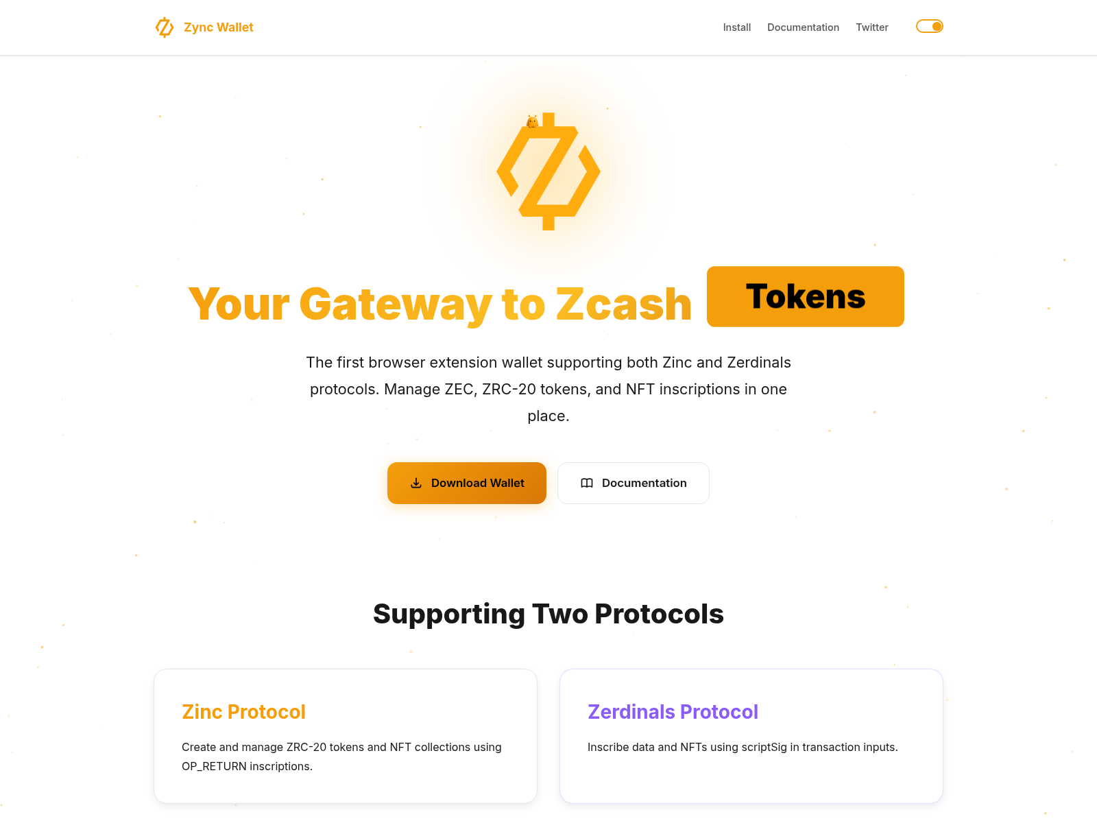 Forensic screenshot of zyncwallet.xyz