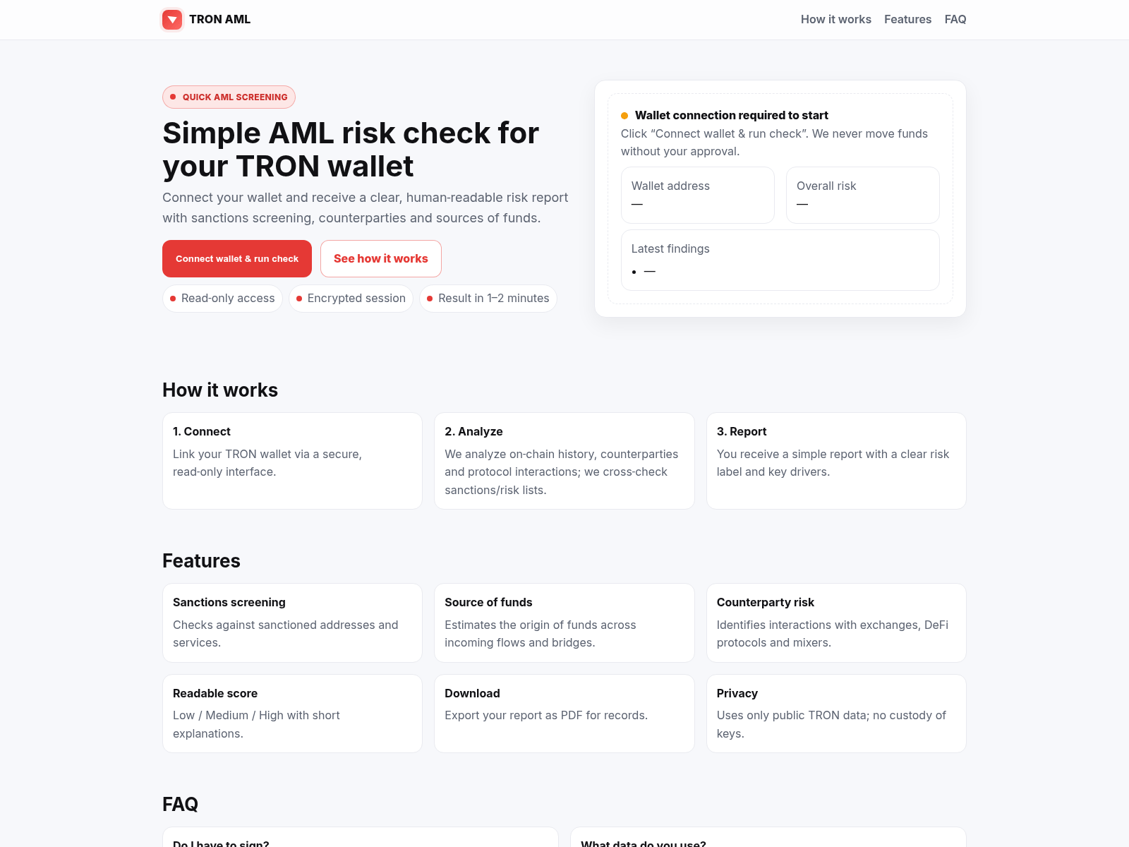Screenshot of amlbotcheck-io.pages.dev