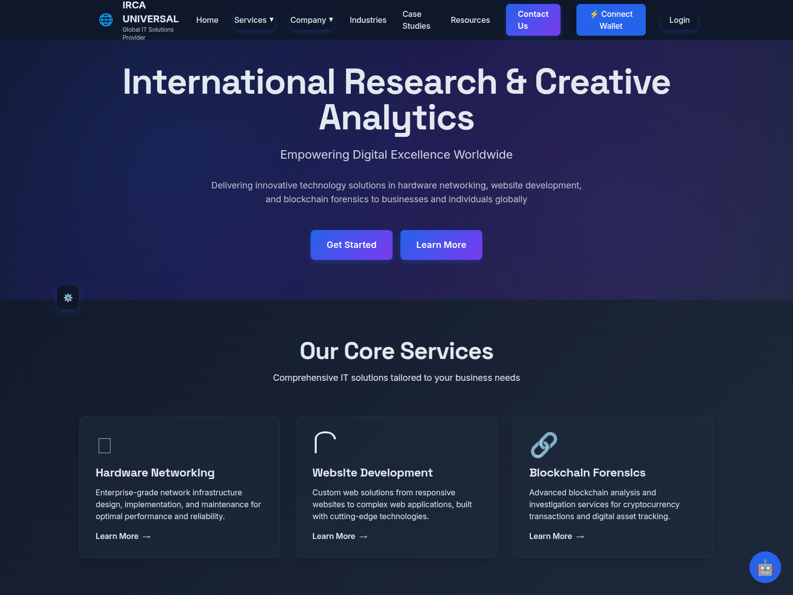 Screenshot of ircauniversal.com
