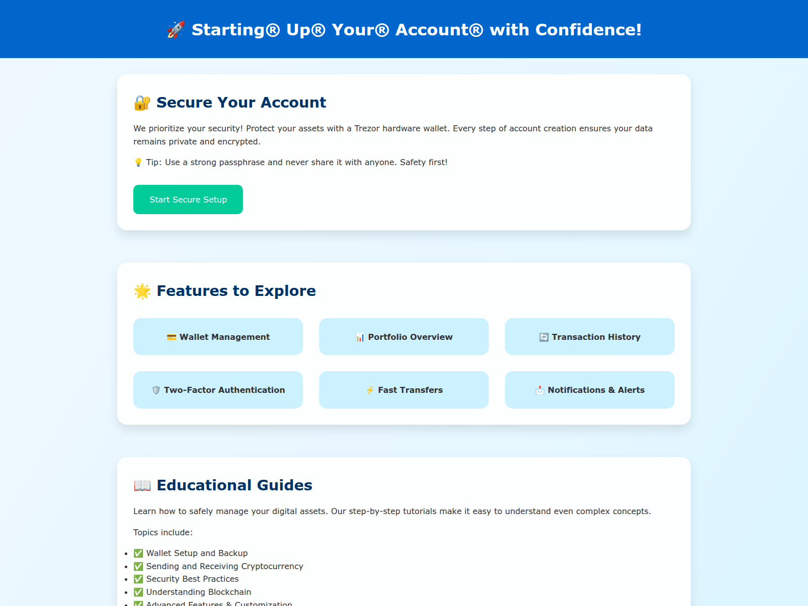 Screenshot of guide-trezer-io-begin.pages.dev