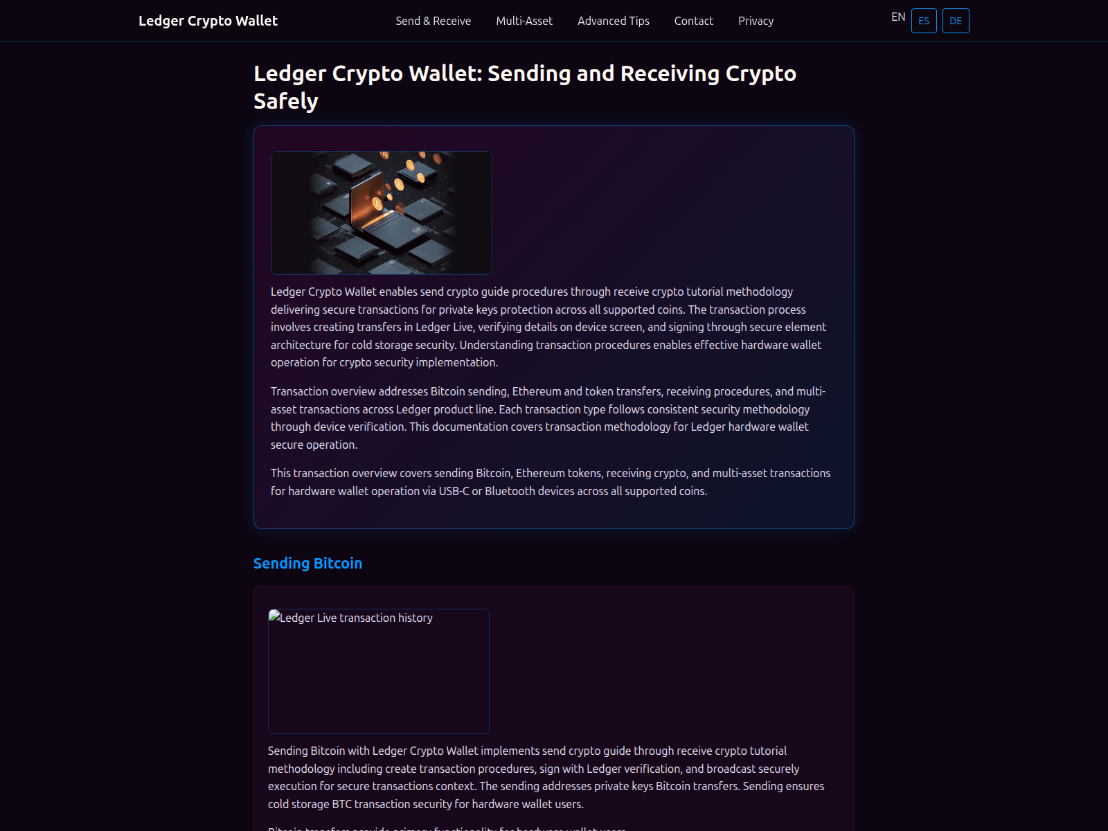 Screenshot of ledger-crypto-wallet-send.com