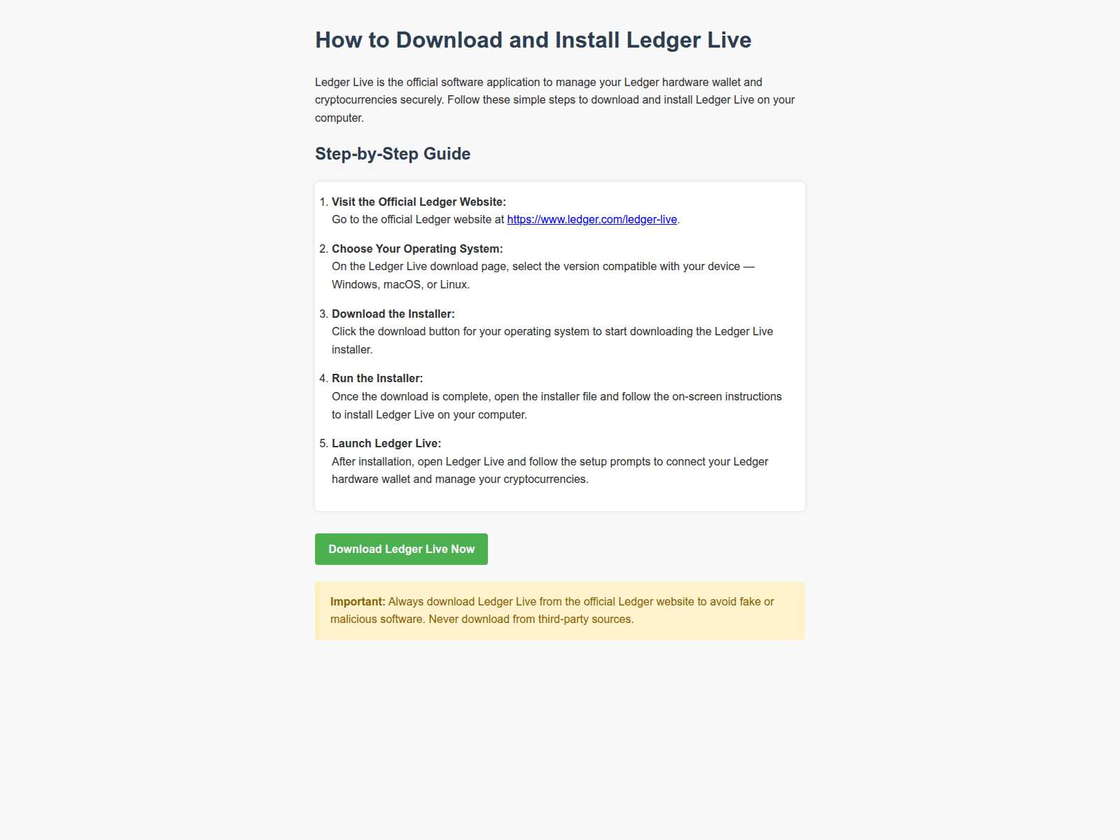 Screenshot of ledger--live--welcome.pages.dev