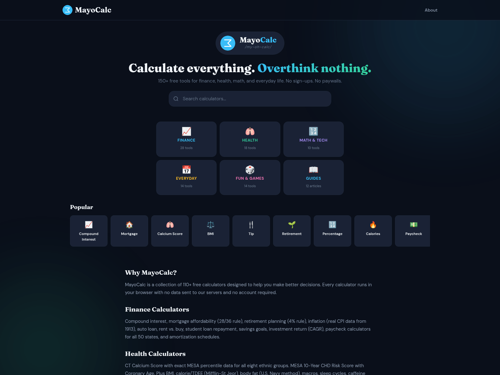Forensic screenshot of mayocalc.pages.dev