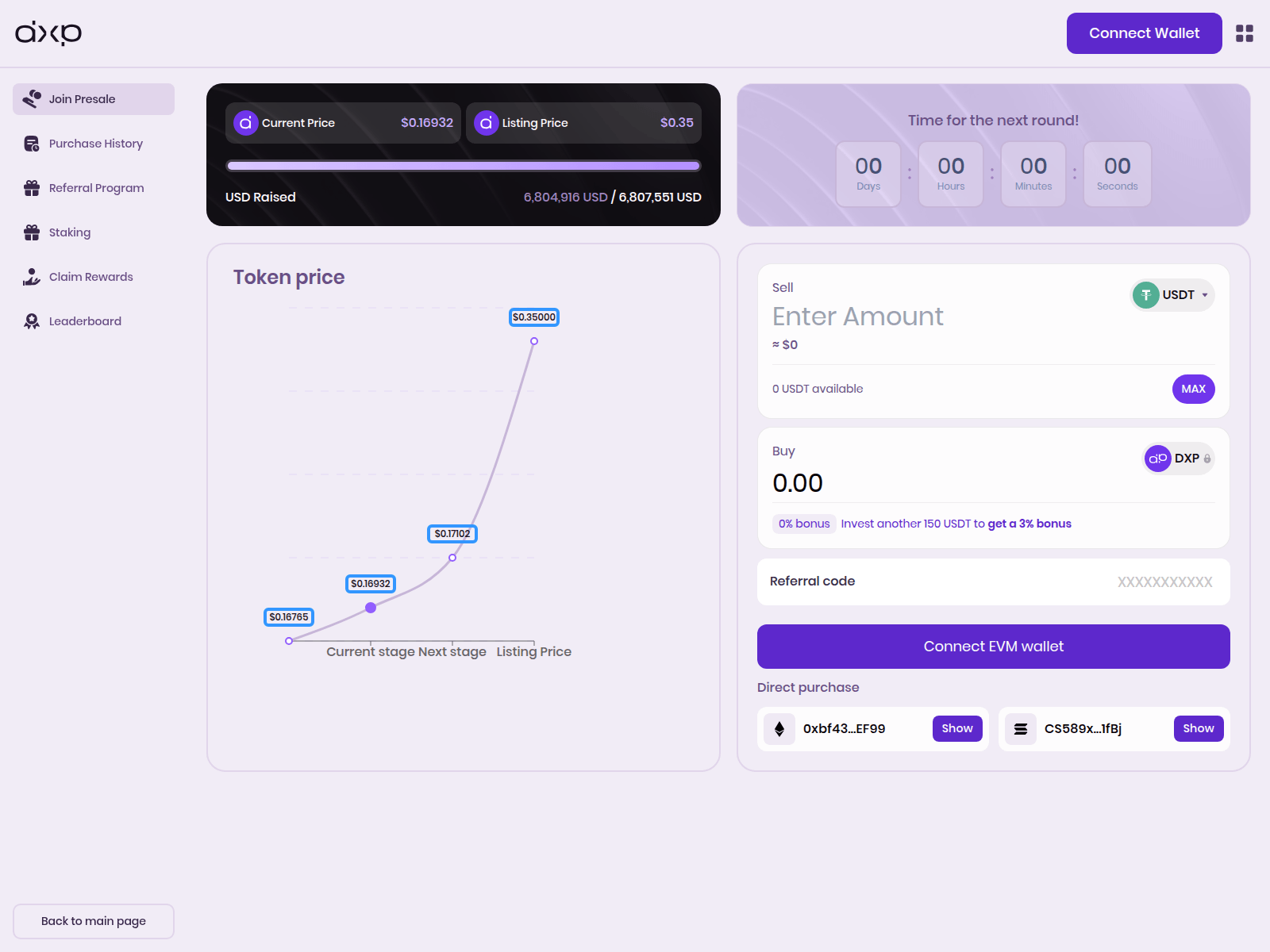 Forensic screenshot of dexrpresale.pages.dev