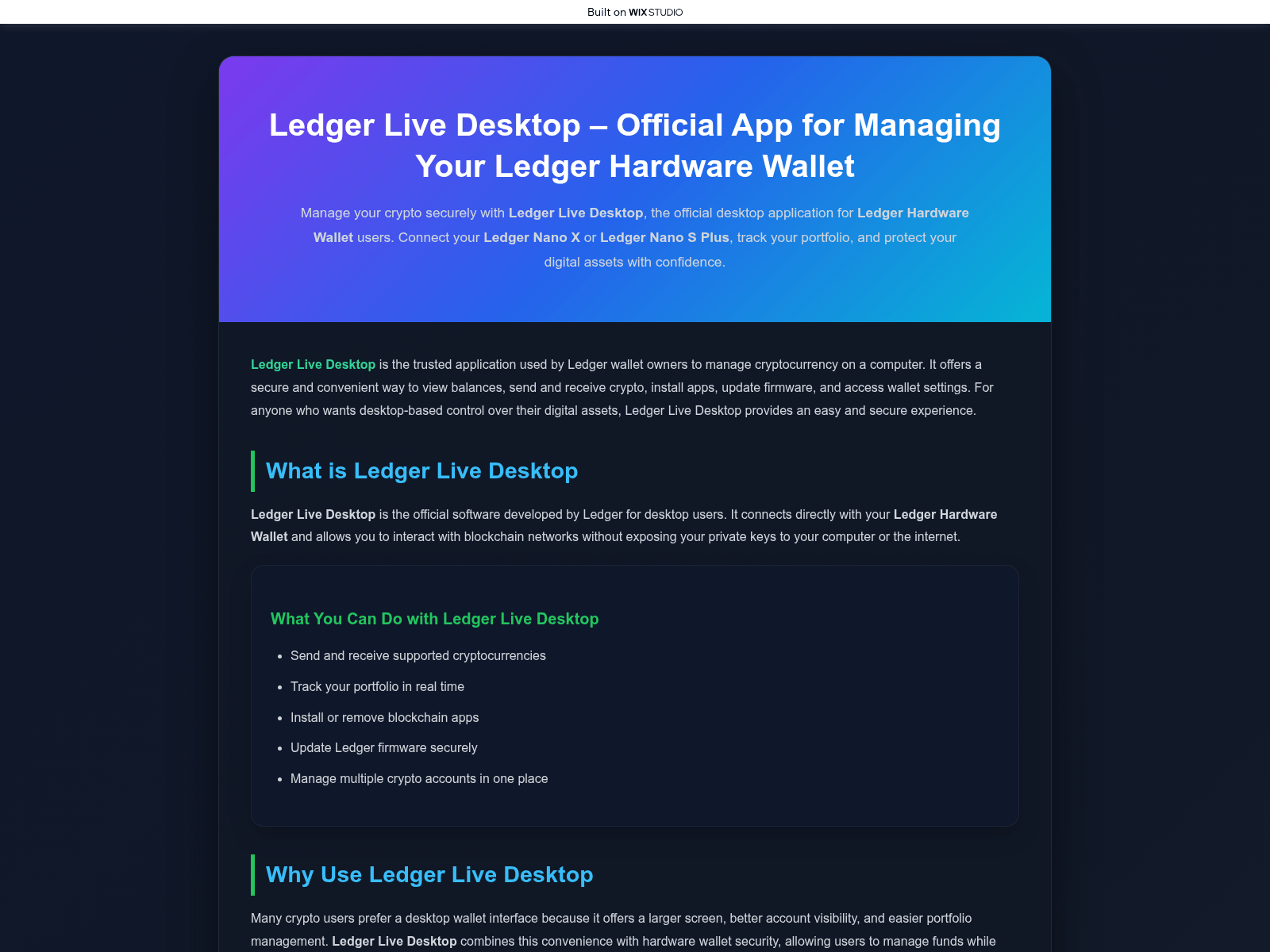 Forensic screenshot of global-ledgr.wixstudio.com
