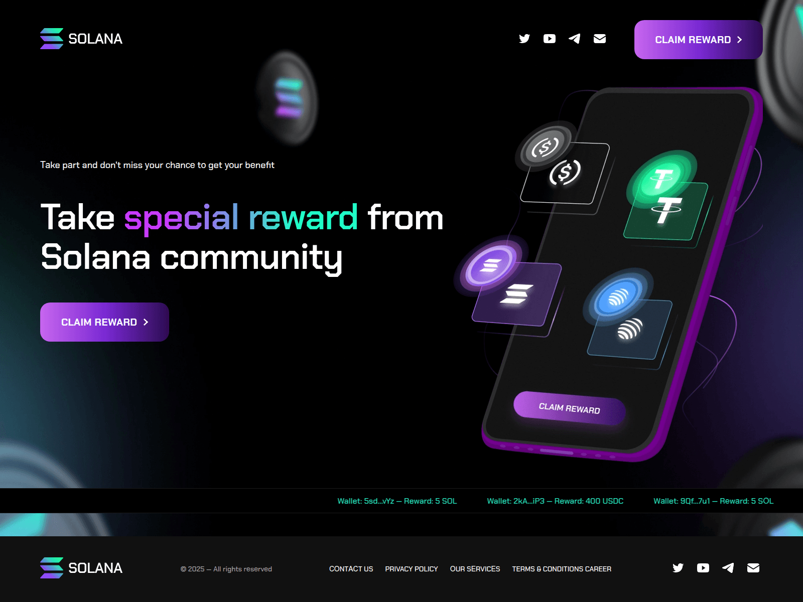 Screenshot of rewards.solwave.cc