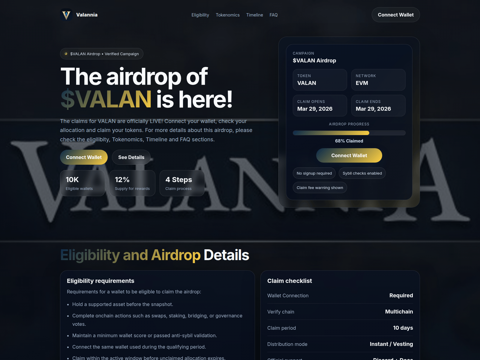 Forensic screenshot of valannia.app