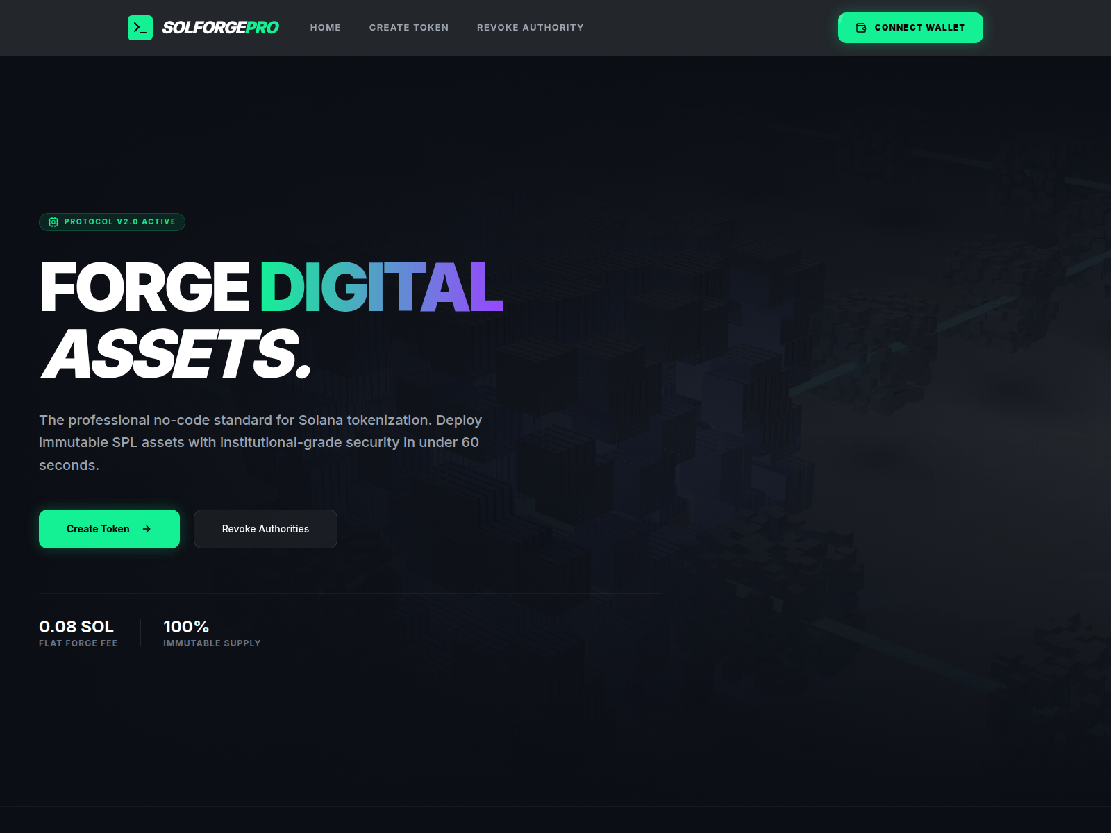 Forensic screenshot of sol-forge.pages.dev
