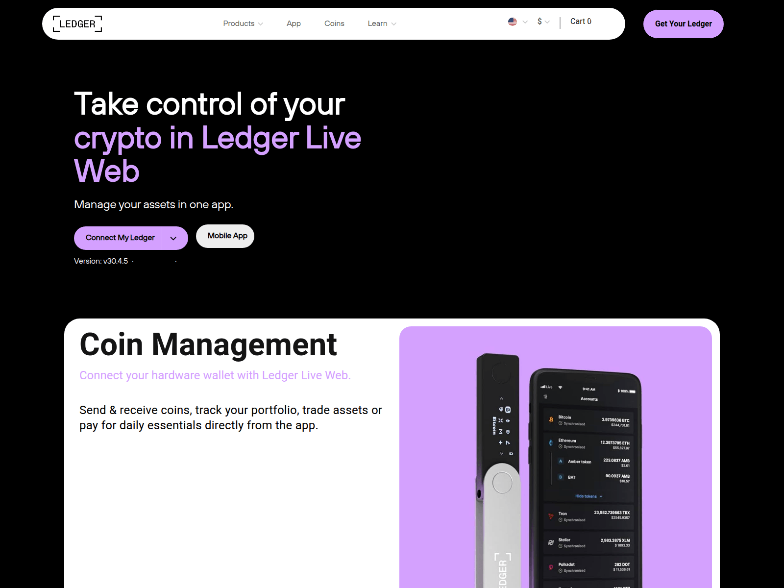 Screenshot of app-ledgercom-start.pages.dev