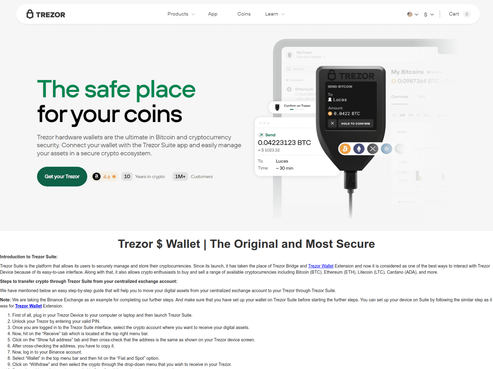 Screenshot of trezorawalilt.webflow.io