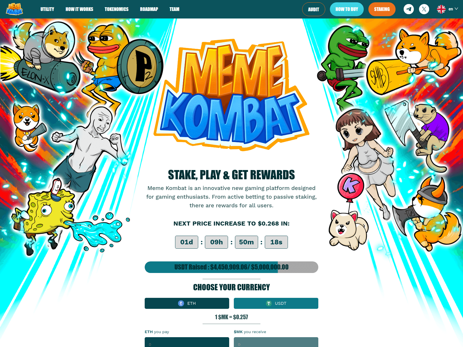 Screenshot of meme-kombat.pages.dev