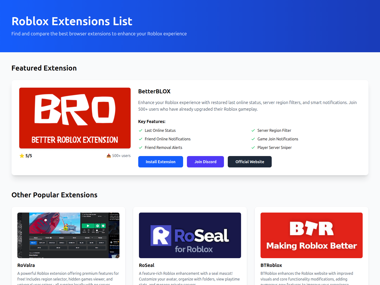 Forensic screenshot of robloxextension.com