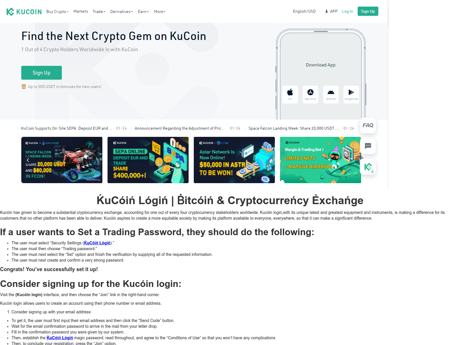 Screenshot of kukoinlogin.webflow.io