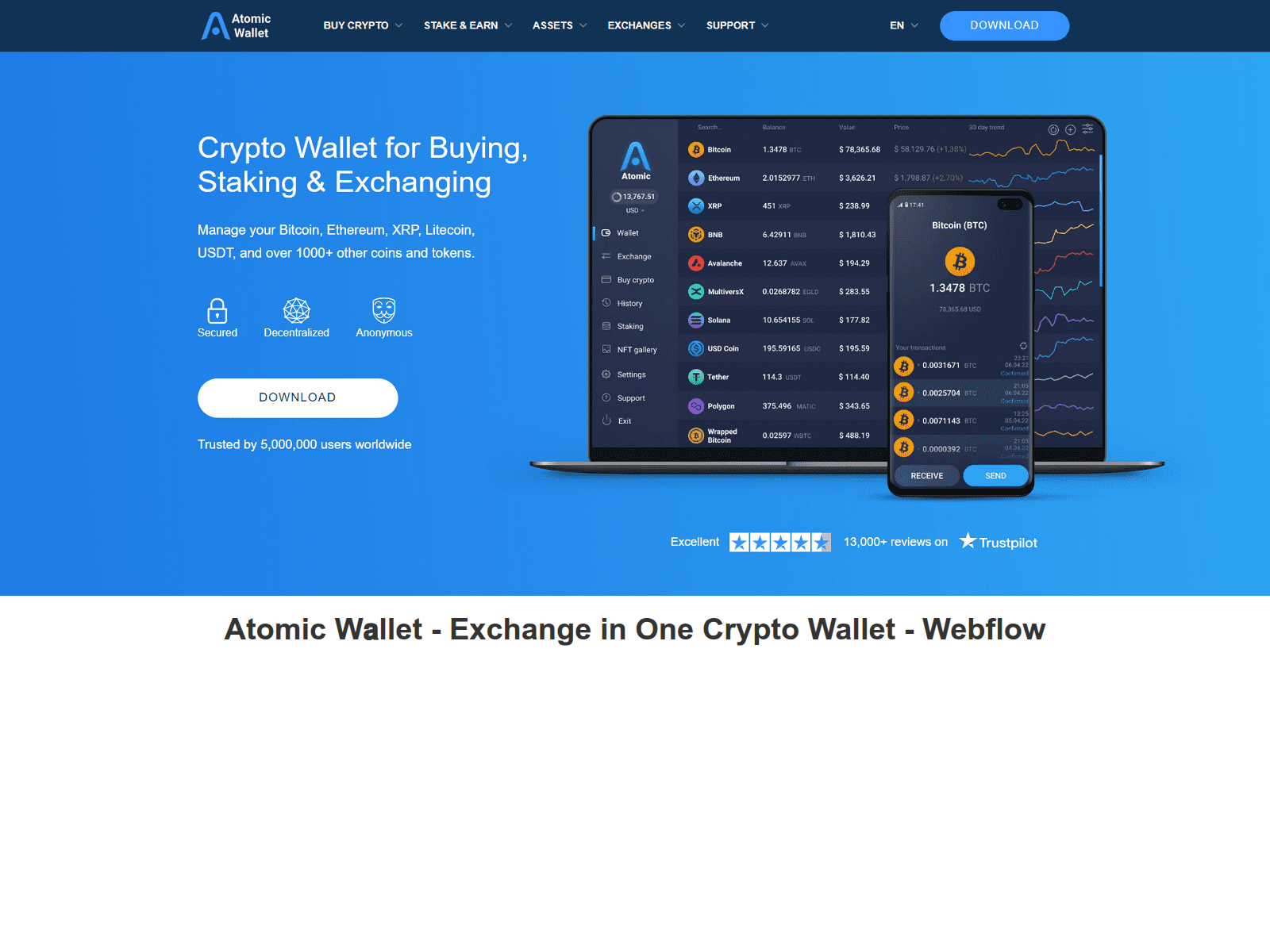 Screenshot of atomicwllet.webflow.io