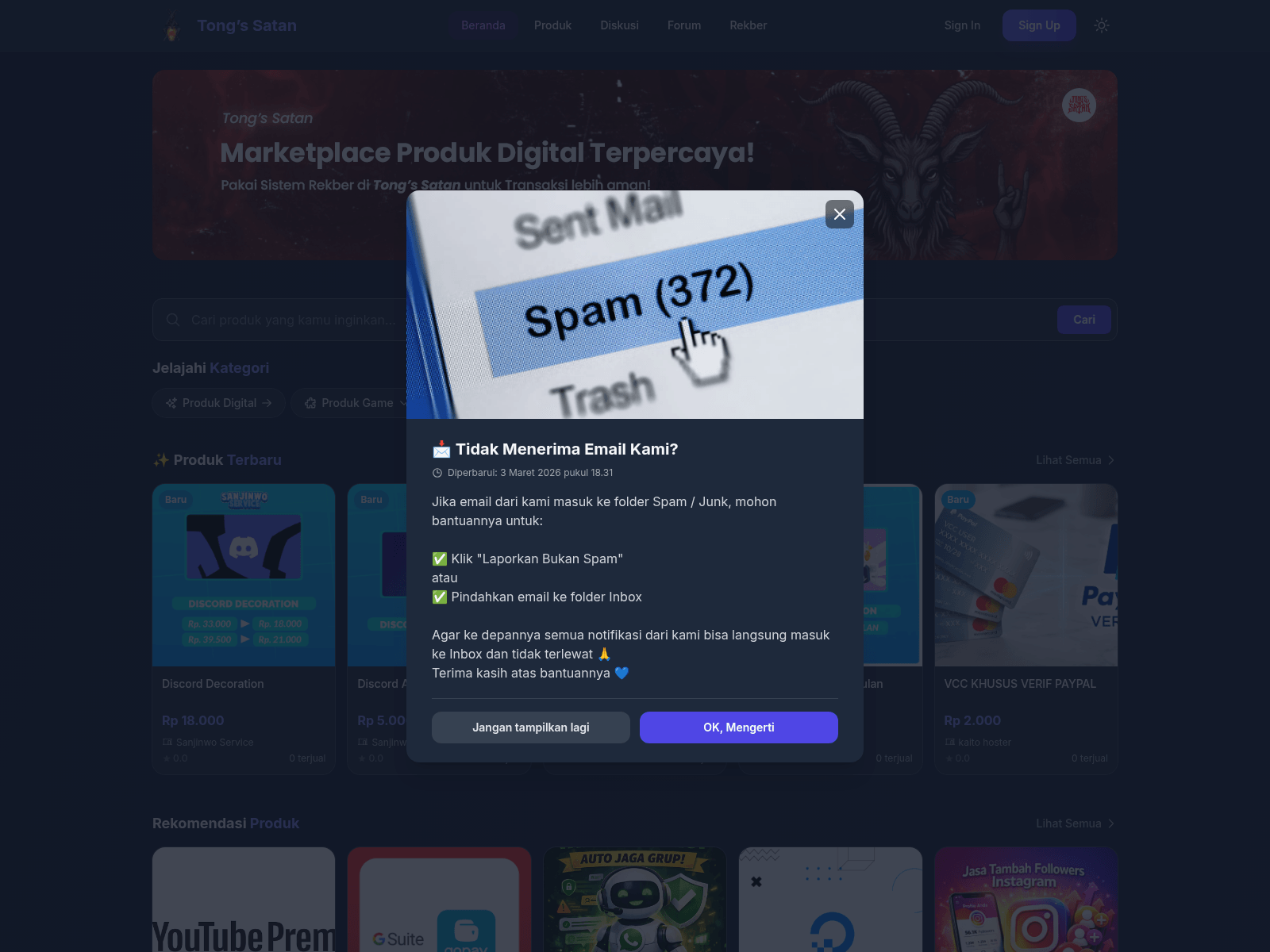 Screenshot of tongsatan.com