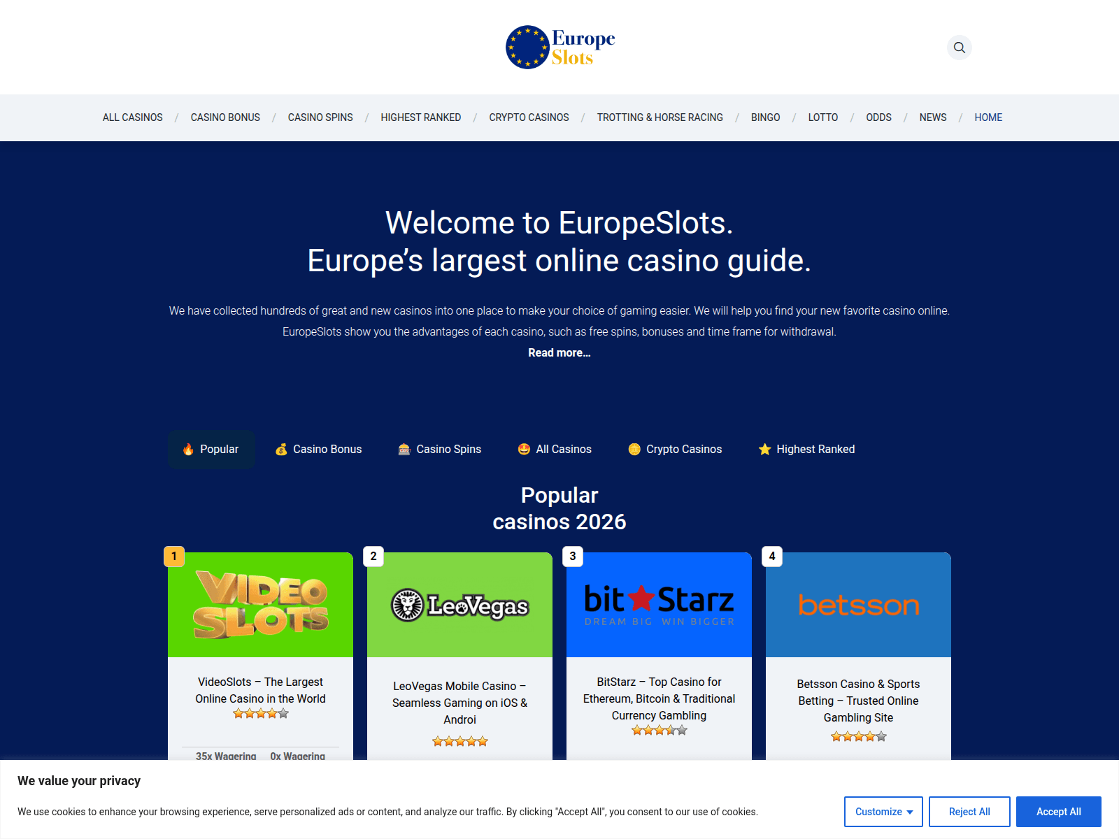 Screenshot of www.uniswapcasino.com