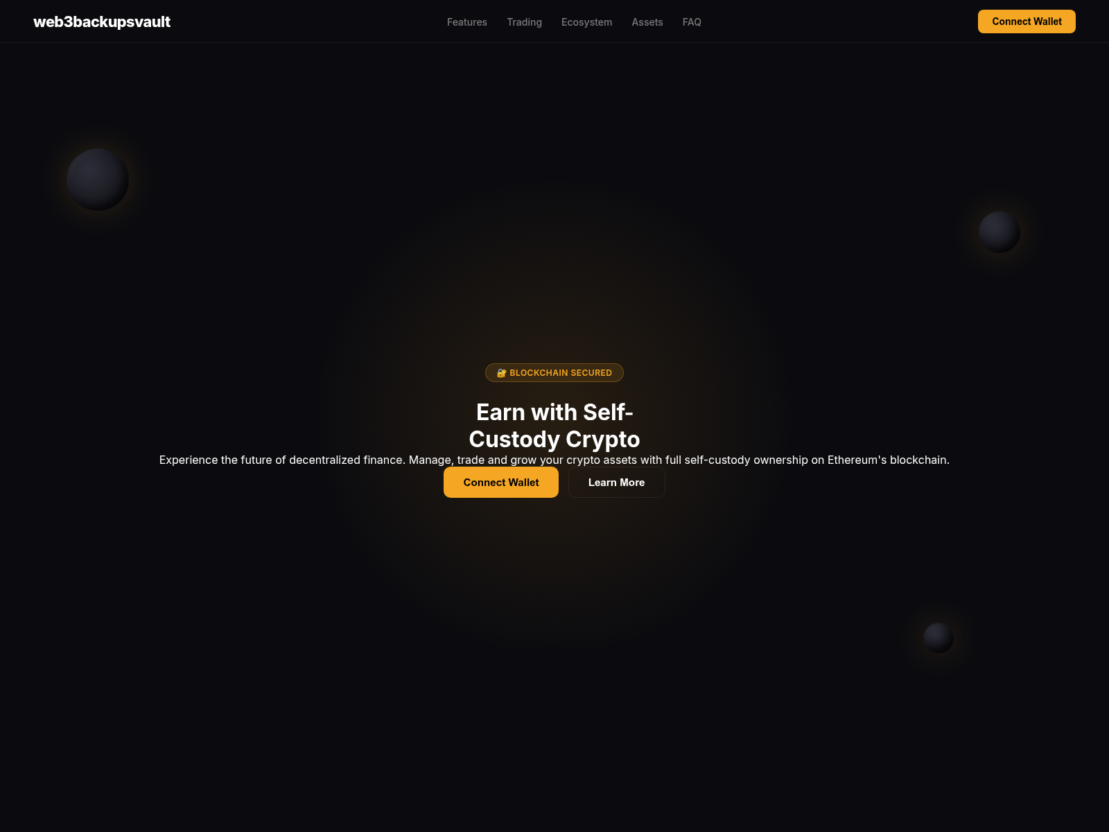 Screenshot of web3backupsvault.com